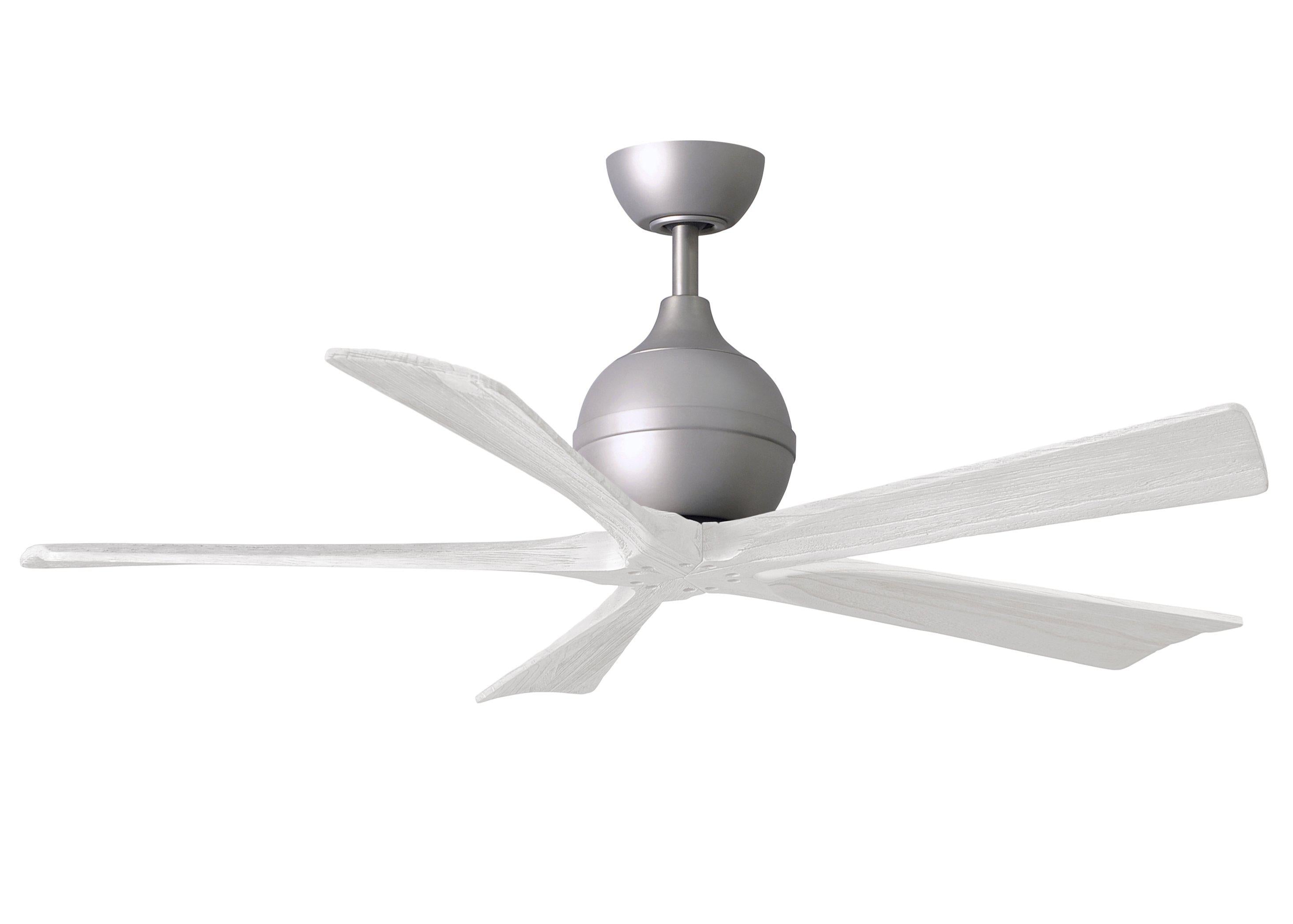 Matthews Fan Company Irene-5 Five Blade IR5 Indoor Ceiling Fans Matthews Fan Company Brushed Nickel Matte White 52"