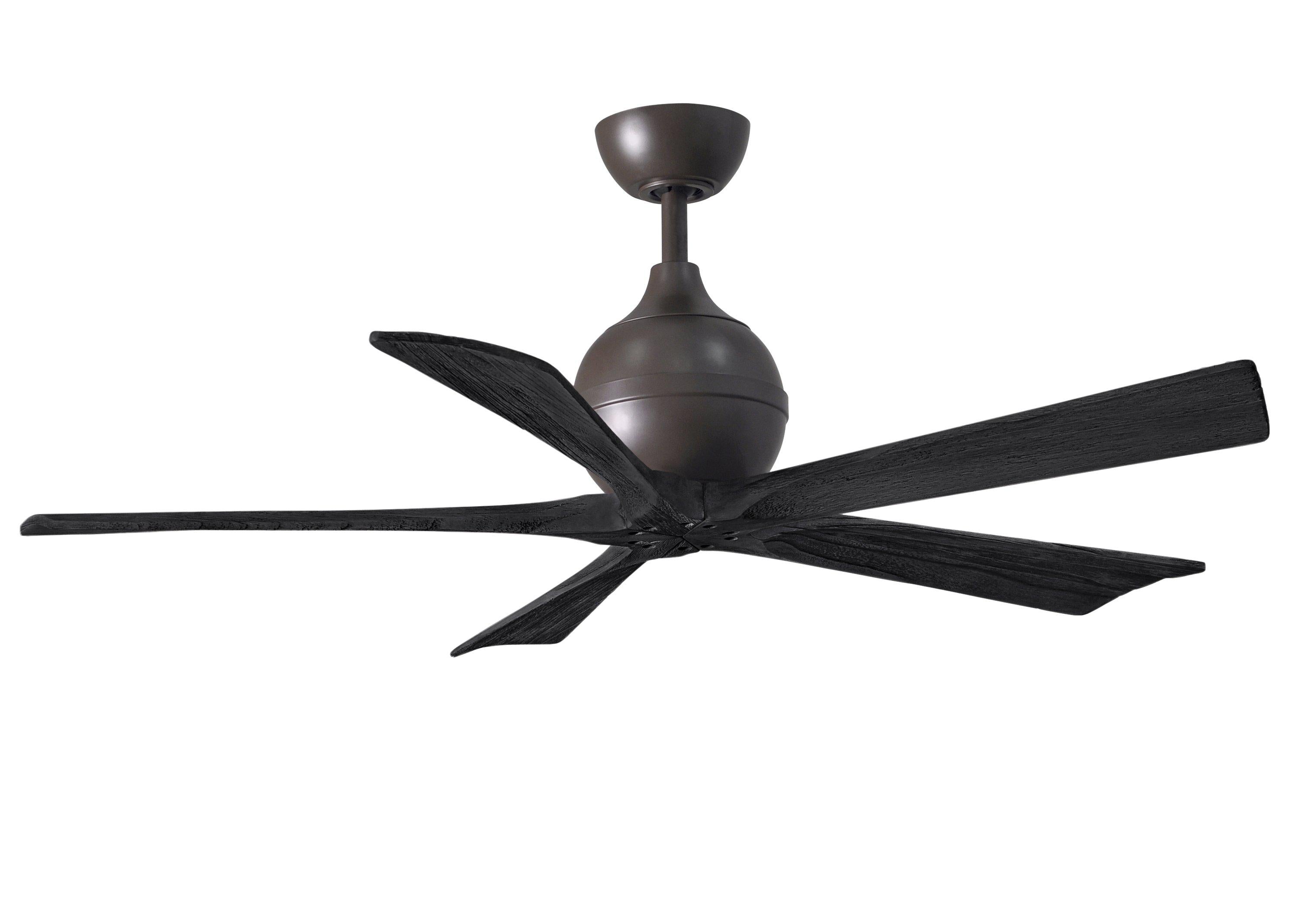 Matthews Fan Company Irene-5 Five Blade IR5 Indoor Ceiling Fans Matthews Fan Company Textured Bronze Matte Black 52"