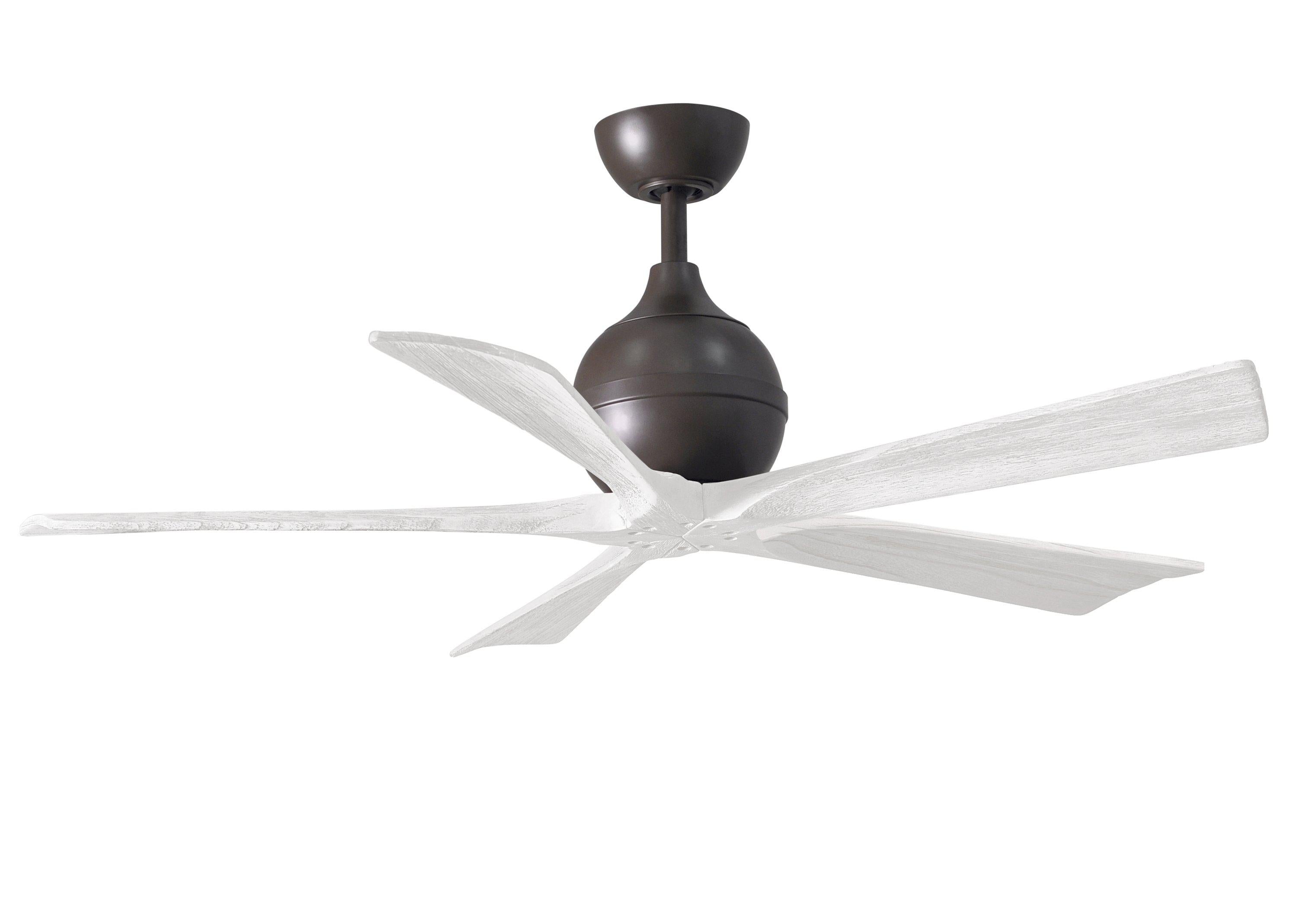 Matthews Fan Company Irene-5 Five Blade IR5 Indoor Ceiling Fans Matthews Fan Company Textured Bronze Matte White 52"