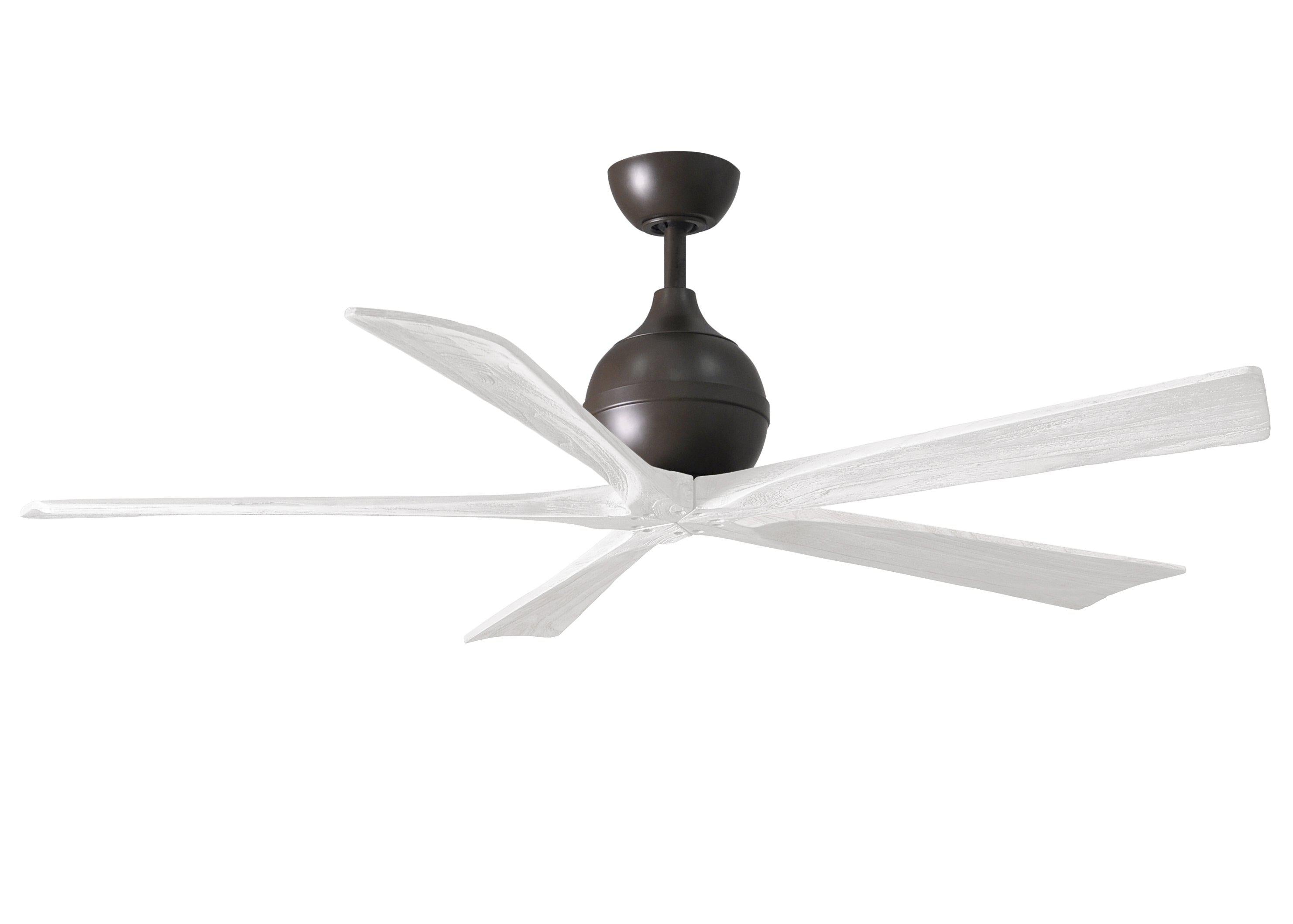 Matthews Fan Company Irene-5 Five Blade IR5 Indoor Ceiling Fans Matthews Fan Company Textured Bronze Matte White 60"