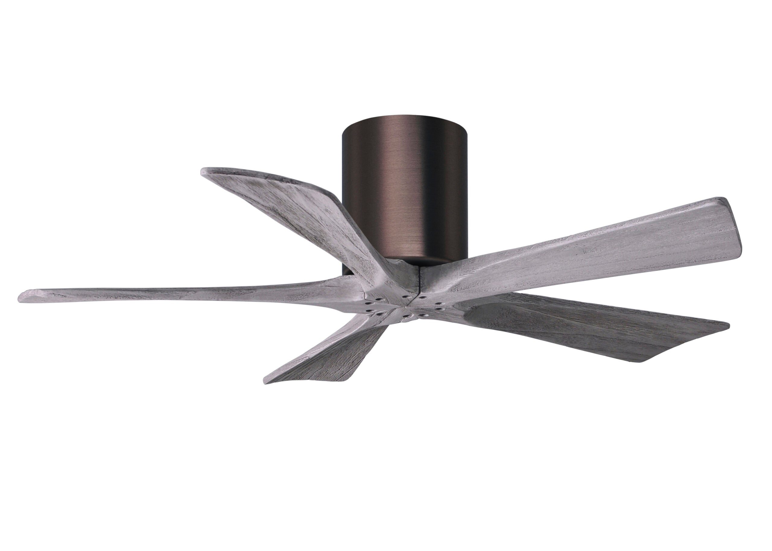 Matthews Fan Company Irene-5H 42" Flush Mounted Ceiling Fan Ceiling Hugger Fans Matthews Fan Company 42" Brushed Pewter Barnwood Tone