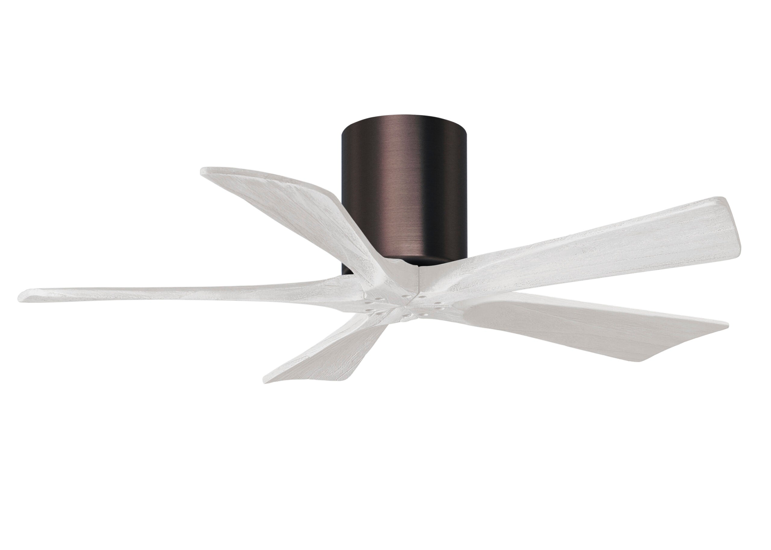 Matthews Fan Company Irene-5H 42" Flush Mounted Ceiling Fan Ceiling Hugger Fans Matthews Fan Company 42" Brushed Pewter Matte White