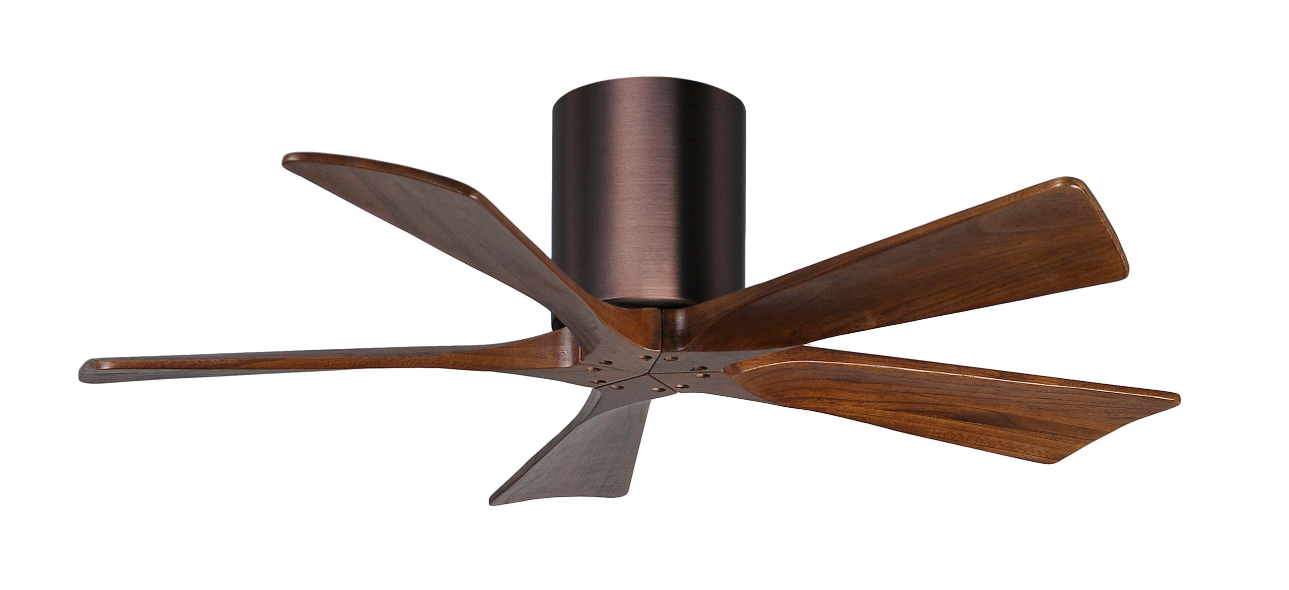 Matthews Fan Company Irene-5H 42" Flush Mounted Ceiling Fan Ceiling Hugger Fans Matthews Fan Company 42" Brushed Pewter Walnut