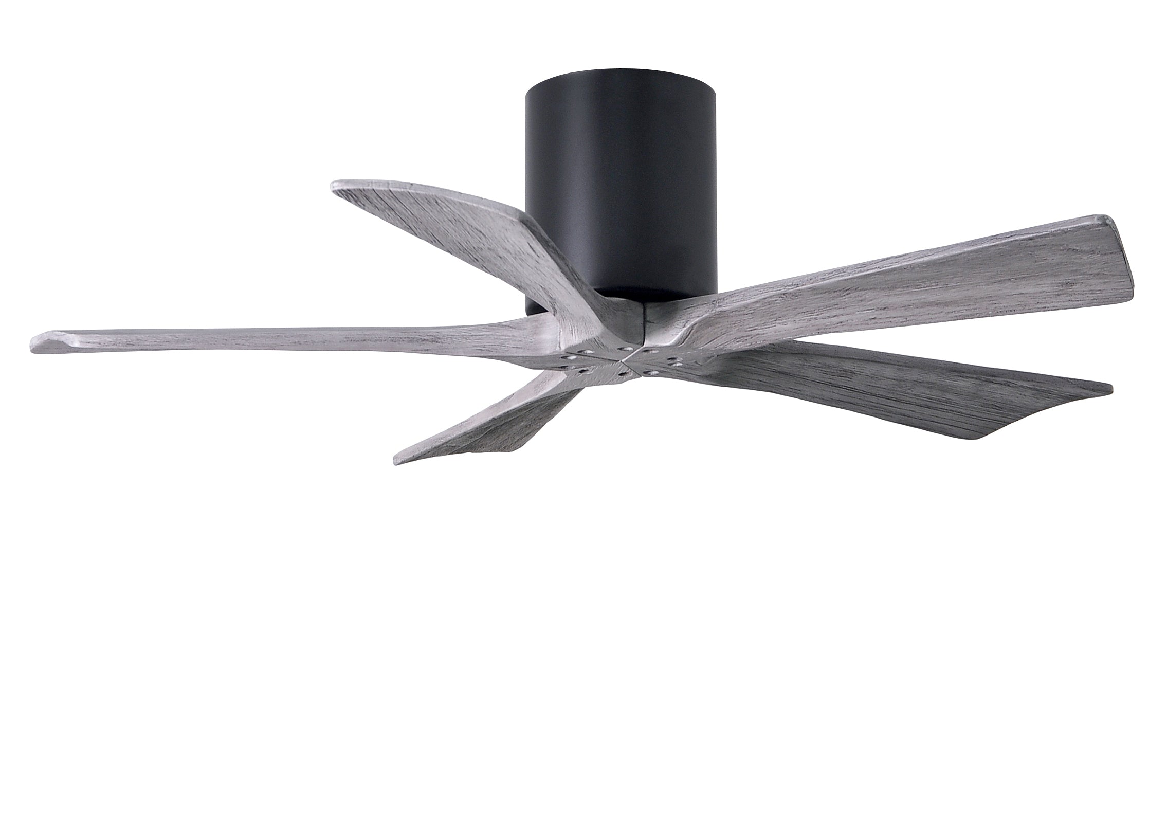 Matthews Fan Company Irene-5H 42" Flush Mounted Ceiling Fan Ceiling Hugger Fans Matthews Fan Company 42" Matte Black Barnwood Tone