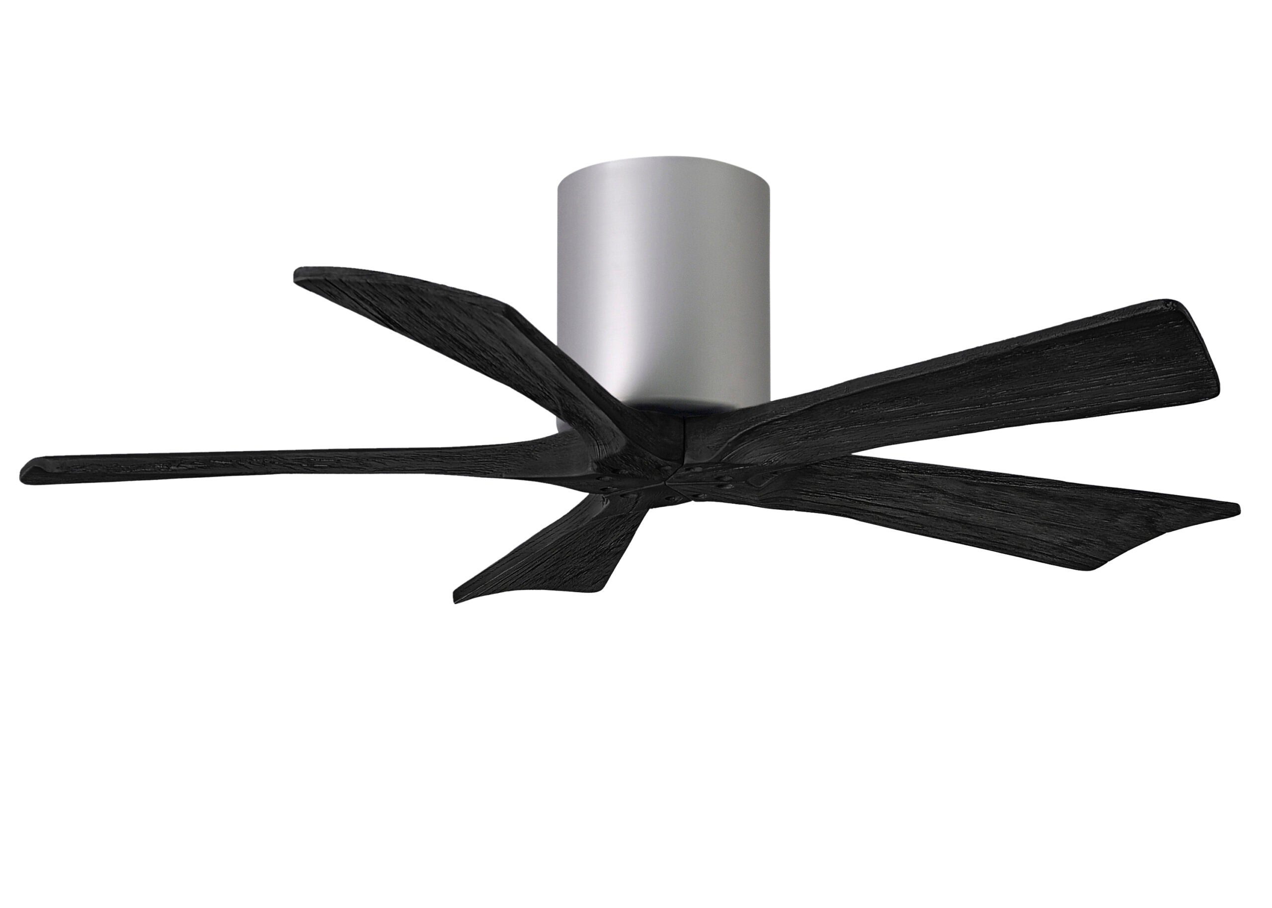 Matthews Fan Company Irene-5H 42" Flush Mounted Ceiling Fan Ceiling Hugger Fans Matthews Fan Company 42" Brushed Nickel Matte Black