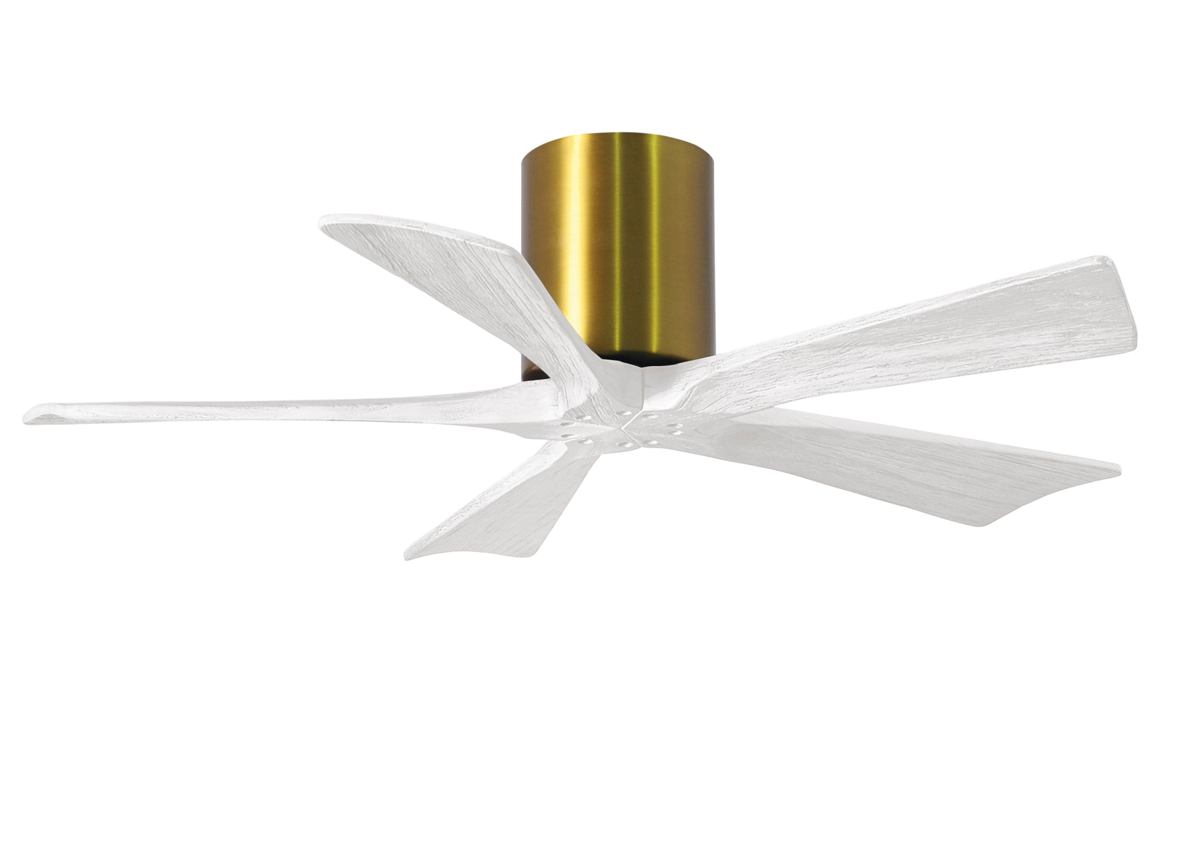 Matthews Fan Company Irene-5H 42" Flush Mounted Ceiling Fan Ceiling Hugger Fans Matthews Fan Company 42" Brushed Bronze Matte White