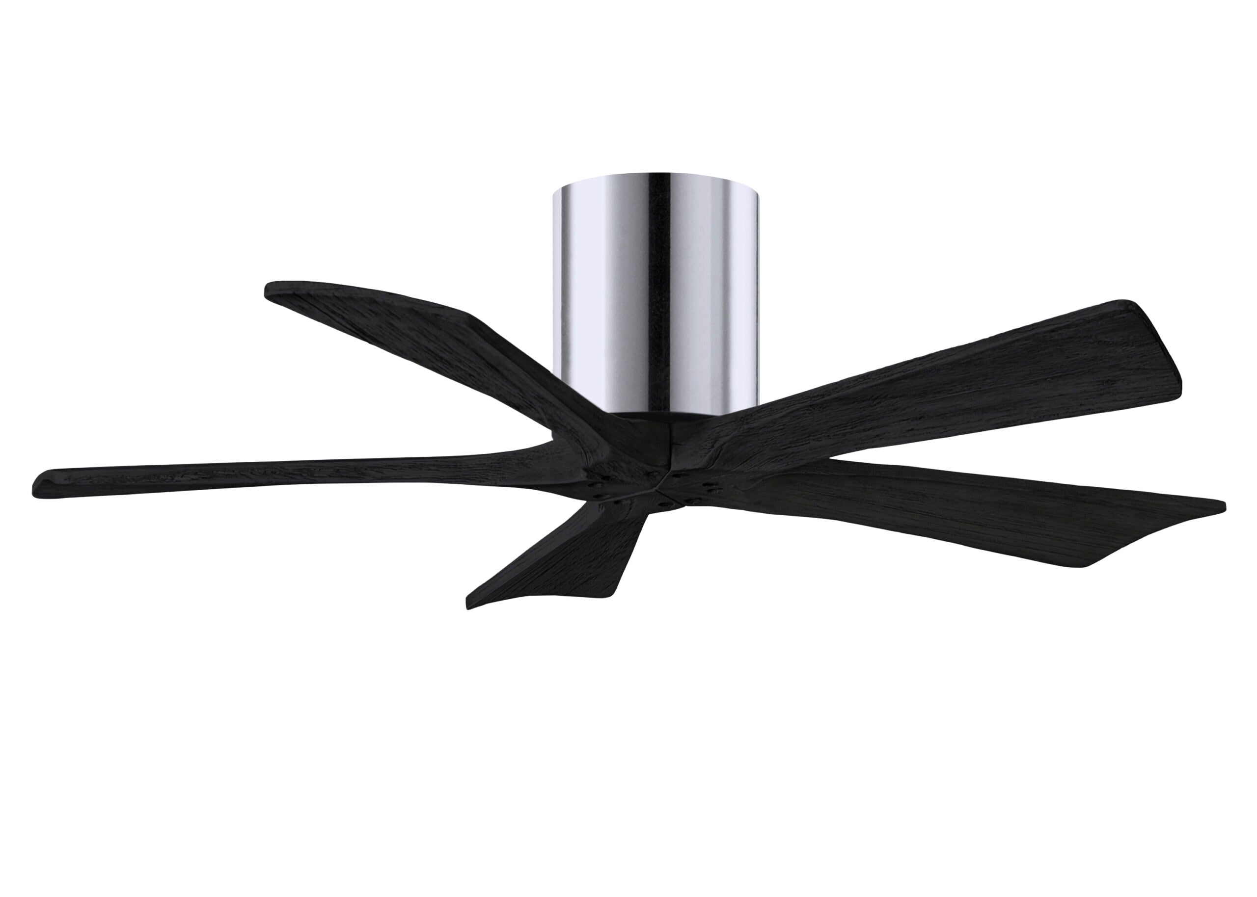 Matthews Fan Company Irene-5H 42" Flush Mounted Ceiling Fan Ceiling Hugger Fans Matthews Fan Company 42" Polished Chrome Matte Black