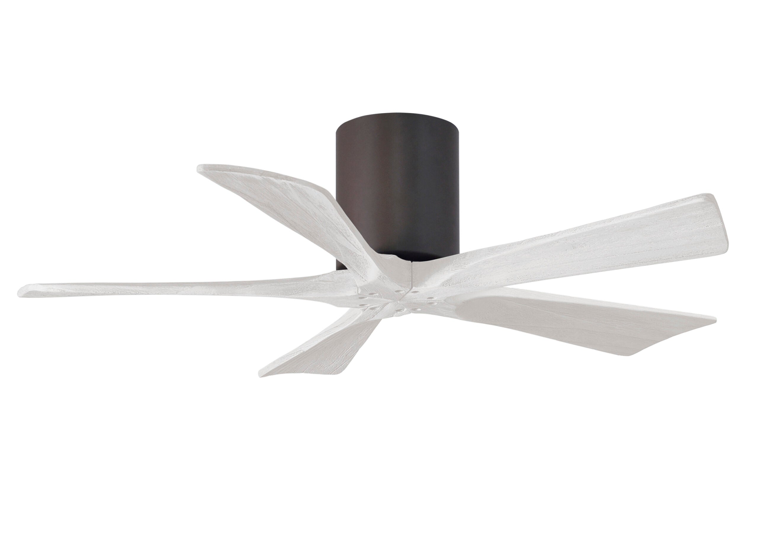 Matthews Fan Company Irene-5H 42" Flush Mounted Ceiling Fan Ceiling Hugger Fans Matthews Fan Company 42" Textured Bronze Matte White