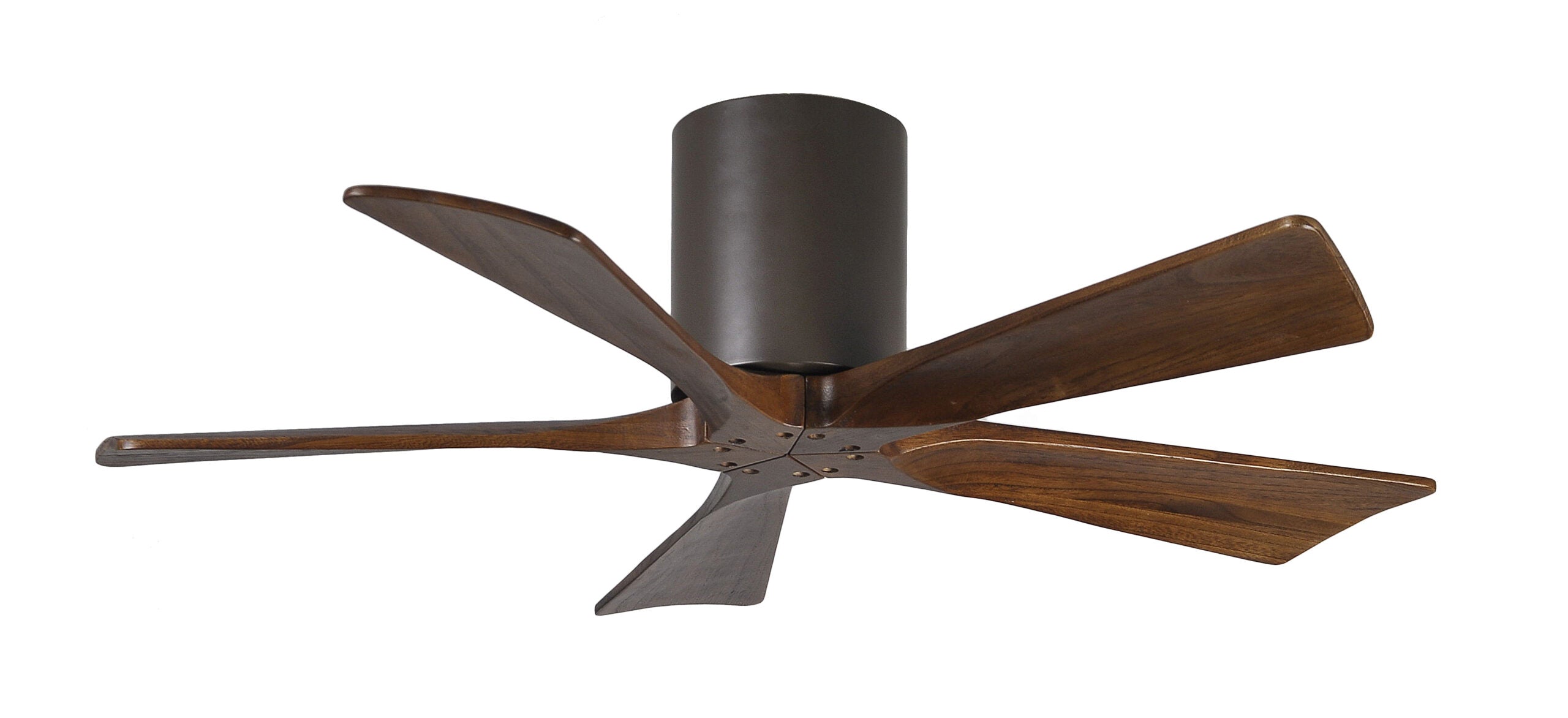 Matthews Fan Company Irene-5H 42" Flush Mounted Ceiling Fan Ceiling Hugger Fans Matthews Fan Company 42" Textured Bronze Walnut Tone