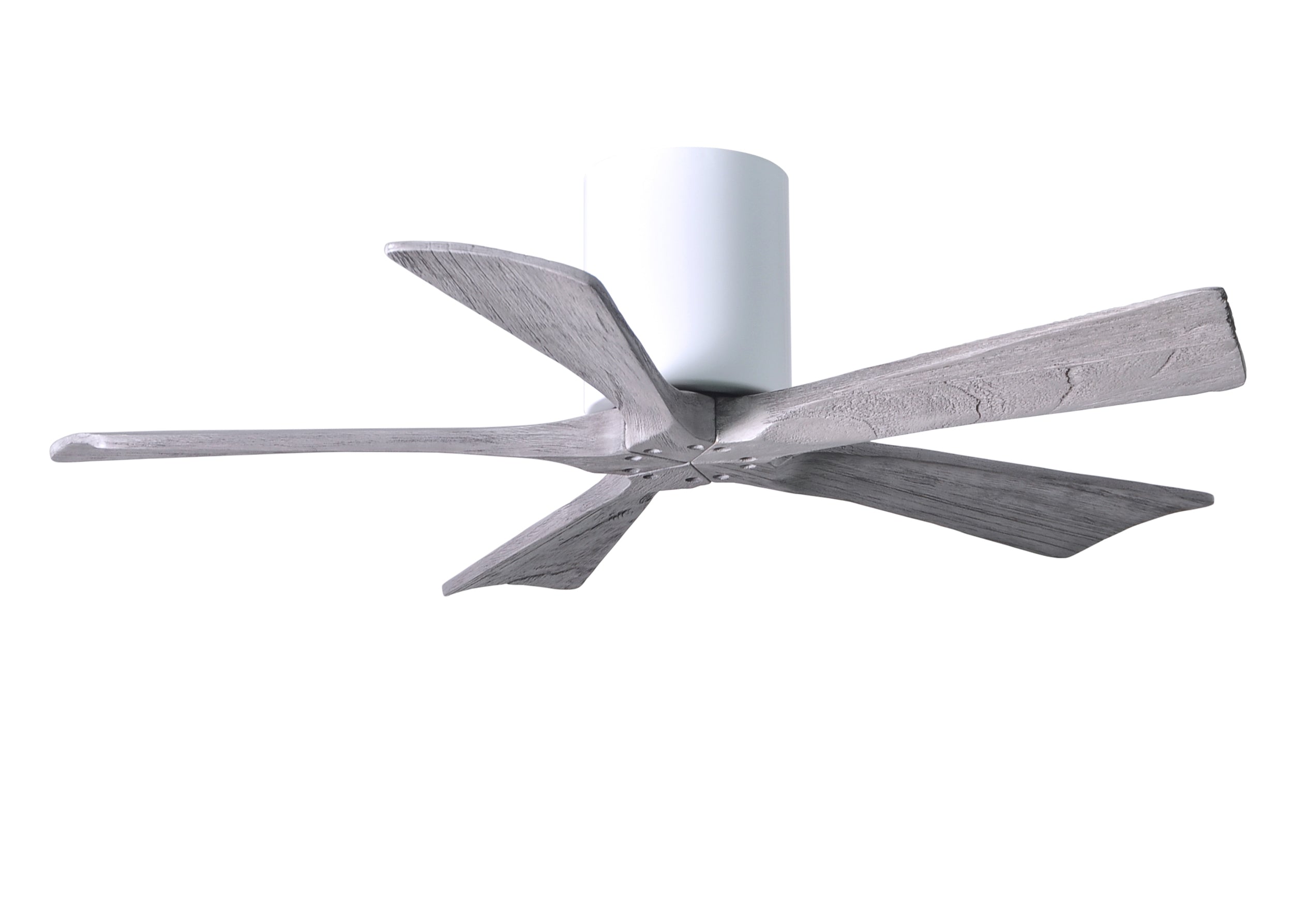 Matthews Fan Company Irene-5H 42" Flush Mounted Ceiling Fan Ceiling Hugger Fans Matthews Fan Company 42" Gloss White Barnwood Tone