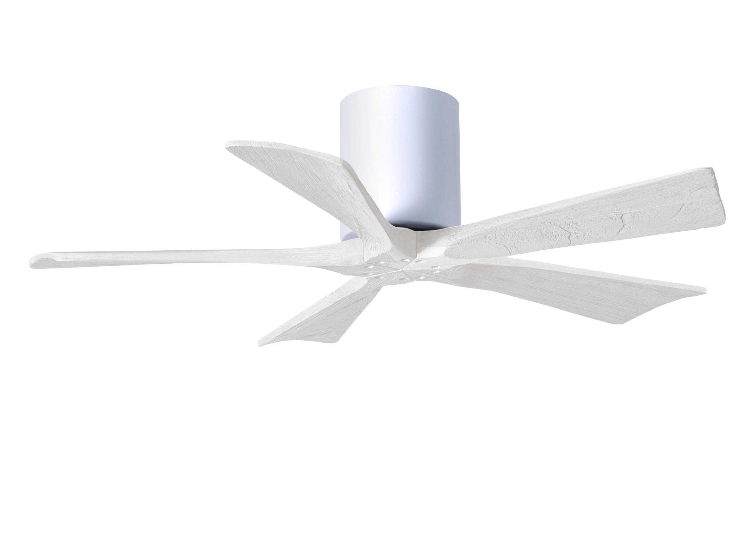 Matthews Fan Company Irene-5H 42" Flush Mounted Ceiling Fan Ceiling Hugger Fans Matthews Fan Company 42" White Matte White