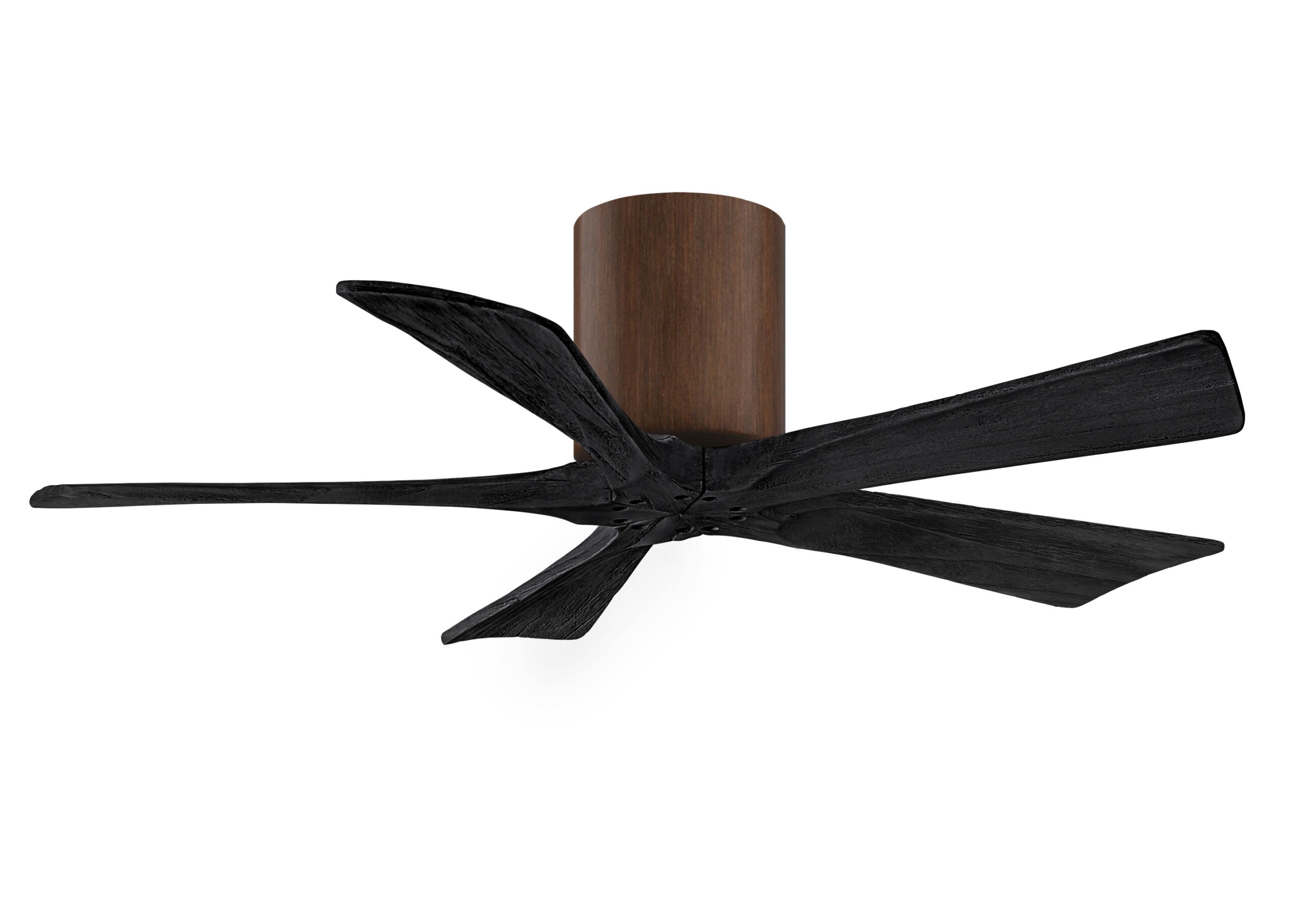 Matthews Fan Company Irene-5H 42" Flush Mounted Ceiling Fan Ceiling Hugger Fans Matthews Fan Company 42" Walnut tone Matte Black