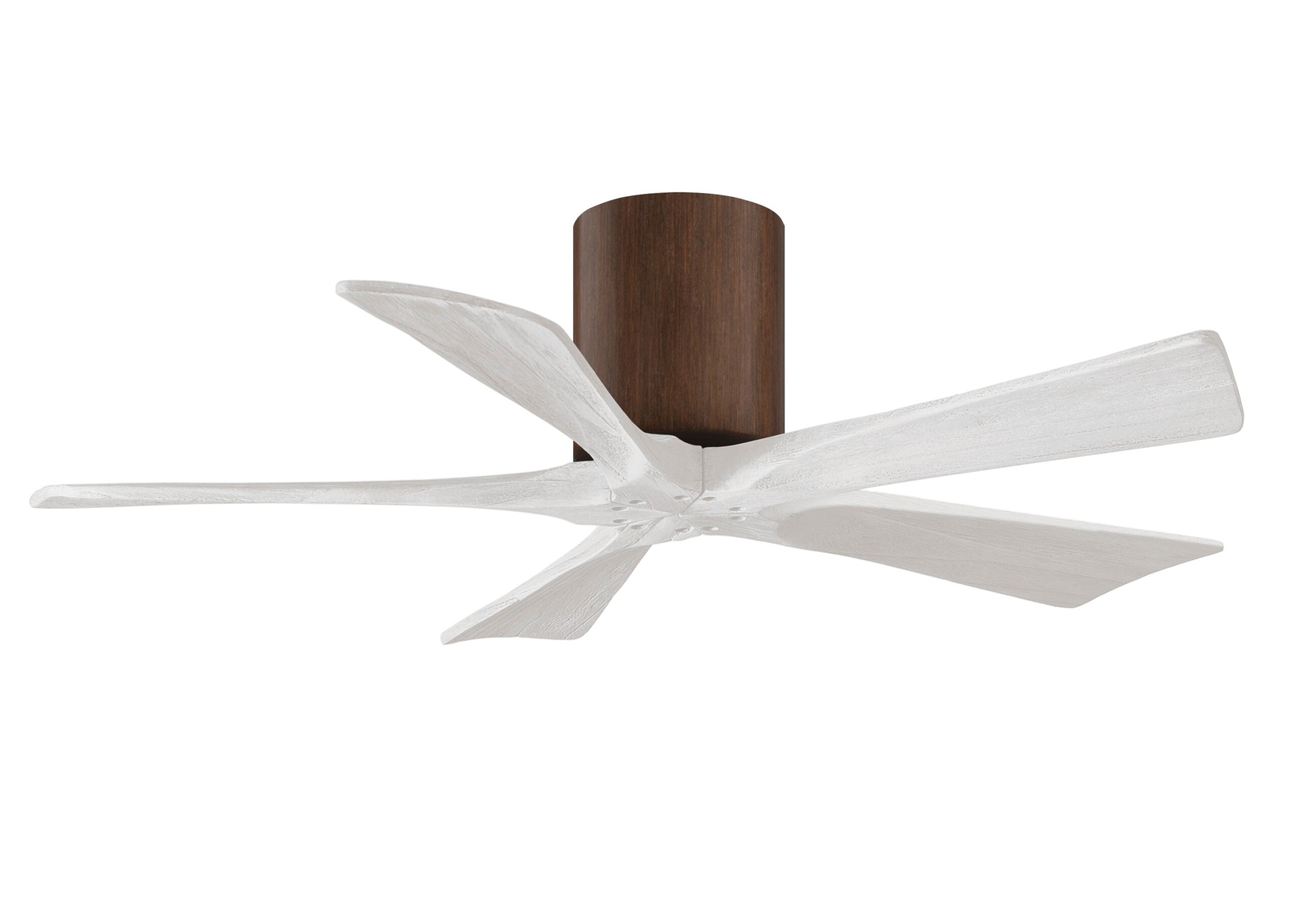 Matthews Fan Company Irene-5H 42" Flush Mounted Ceiling Fan Ceiling Hugger Fans Matthews Fan Company 42" Walnut tone Matte White