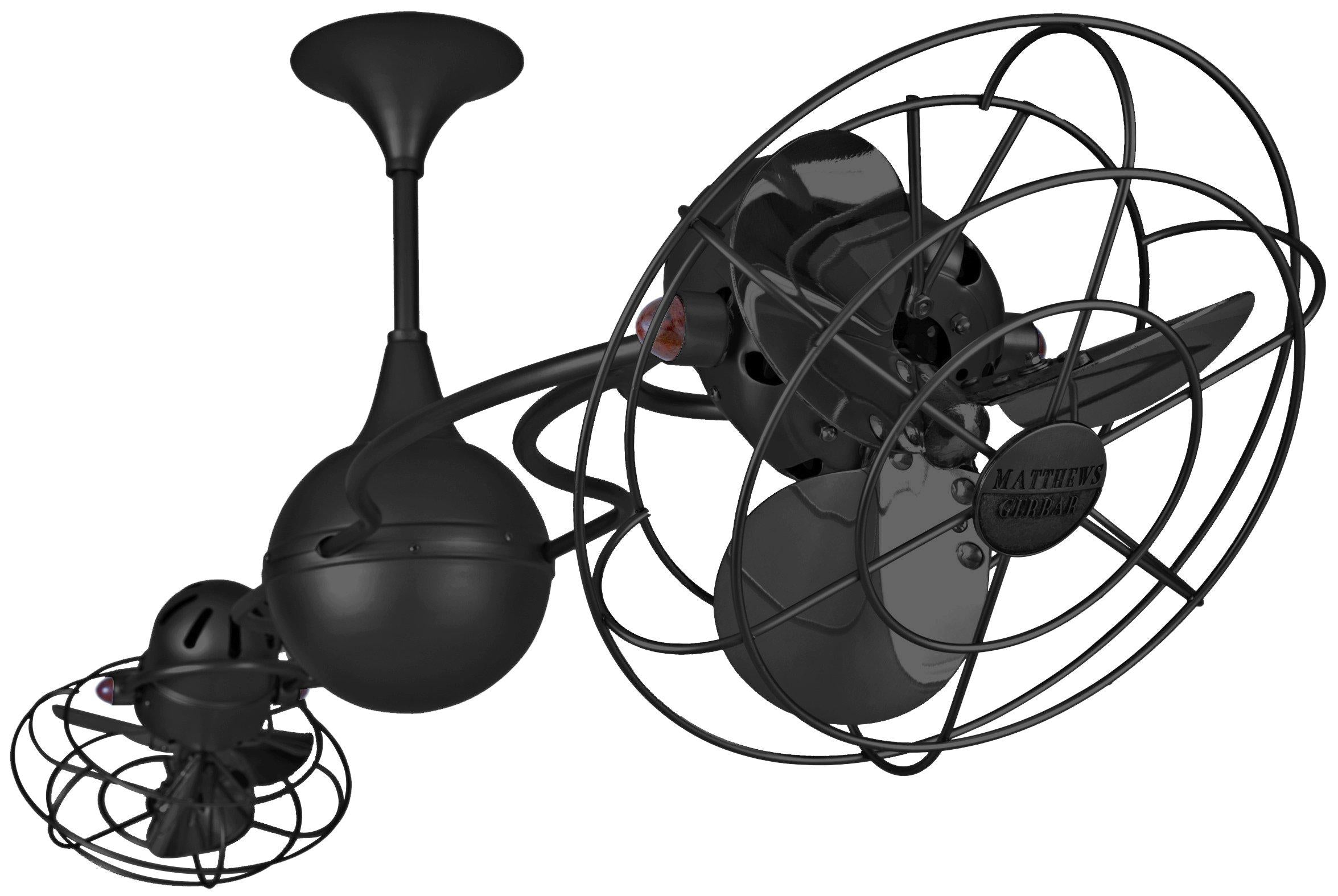 Matthews Fan Company Italo Ventania Rotational Fan IV Ceiling Fan Matthews Fan Company Matte Black Black Exterior/Interior