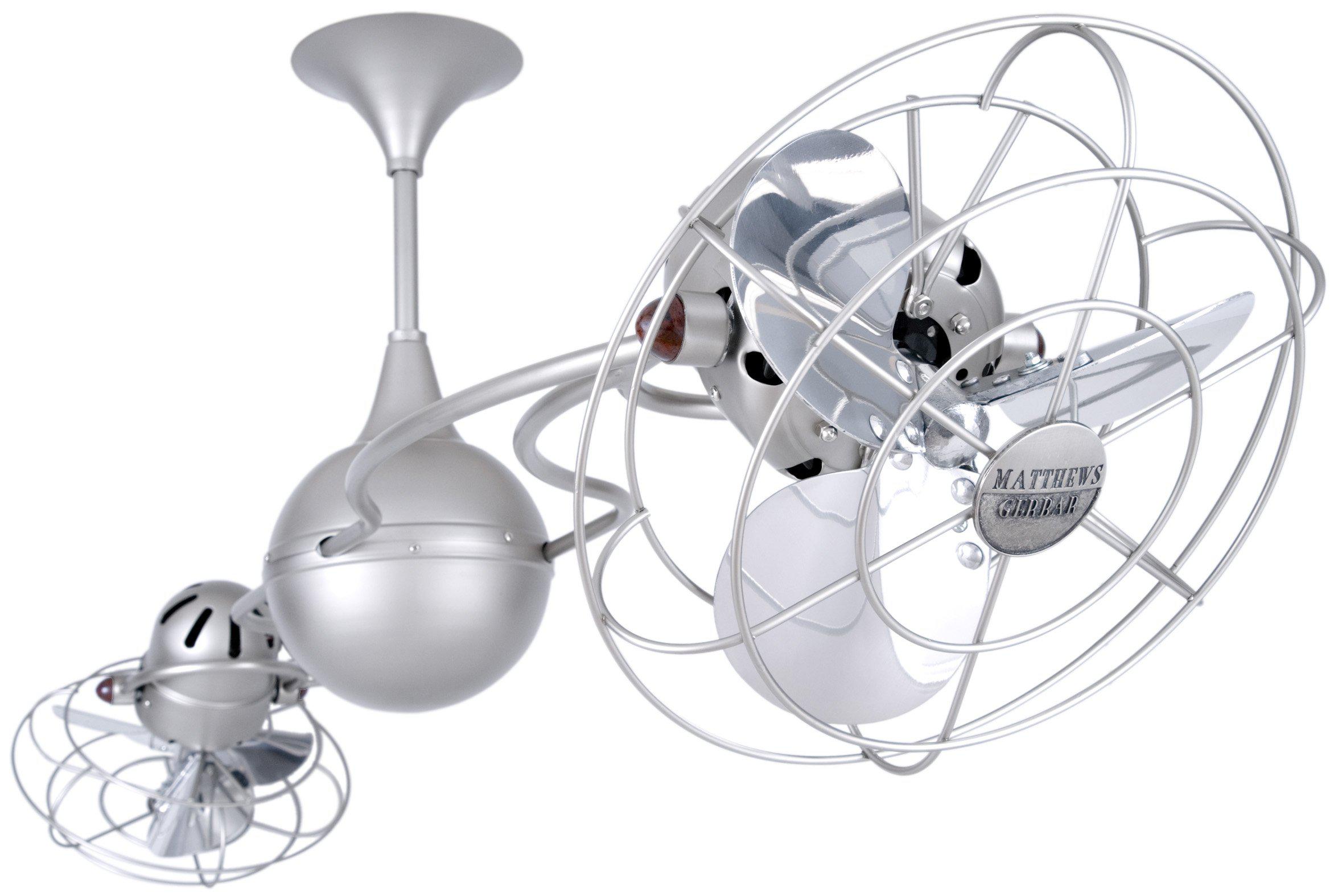 Matthews Fan Company Italo Ventania Rotational Fan IV Indoor Ceiling Fans Matthews Fan Company Brushed Nickel Brushed Nickel Interior