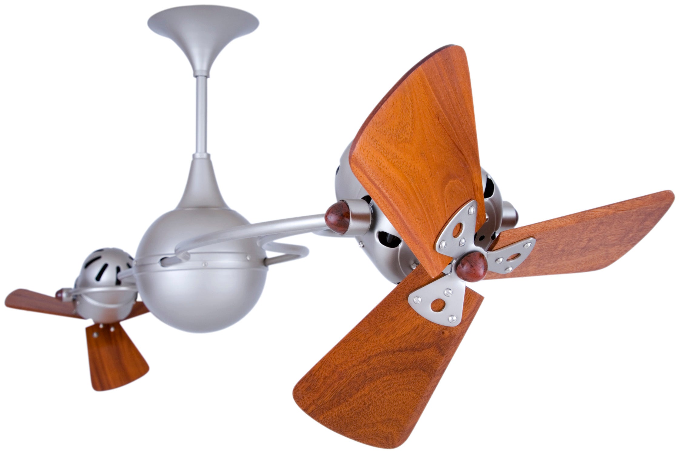 Matthews Fan Company Italo Ventania Rotational Fan Indoor Ceiling Fans Matthews Fan Company 62" Brushed Nickel Mahogany