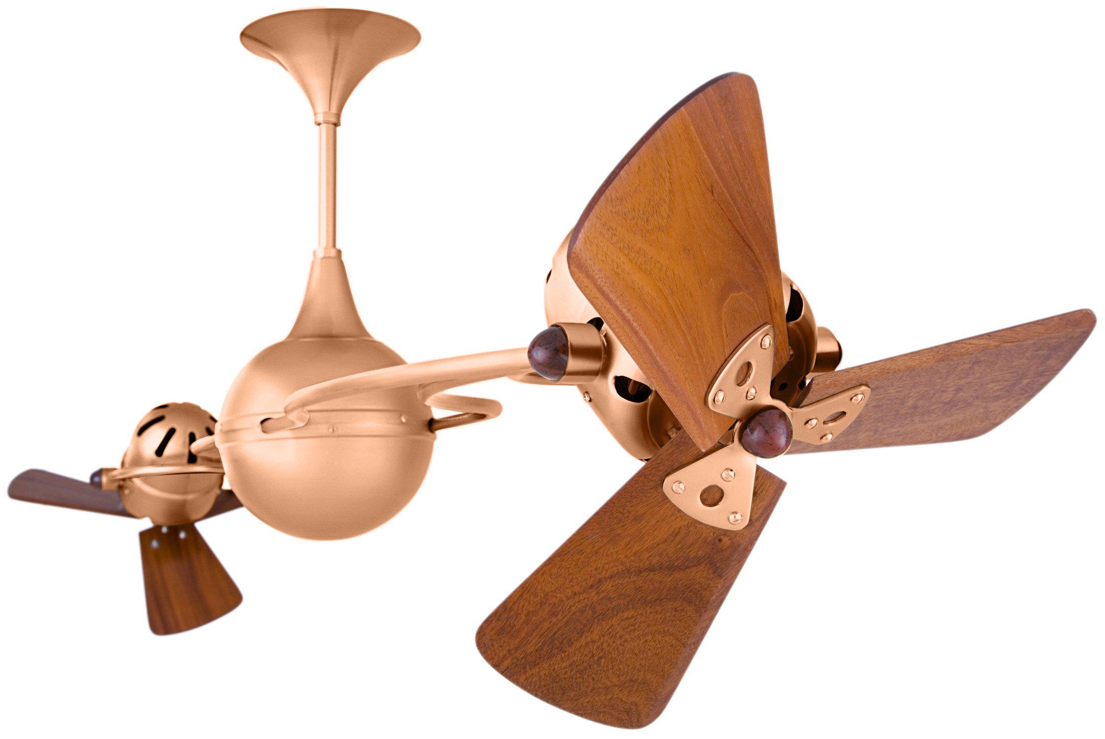 Matthews Fan Company Italo Ventania Rotational Fan IV Indoor Ceiling Fans Matthews Fan Company Brushed Copper Mahogany Exterior/Interior