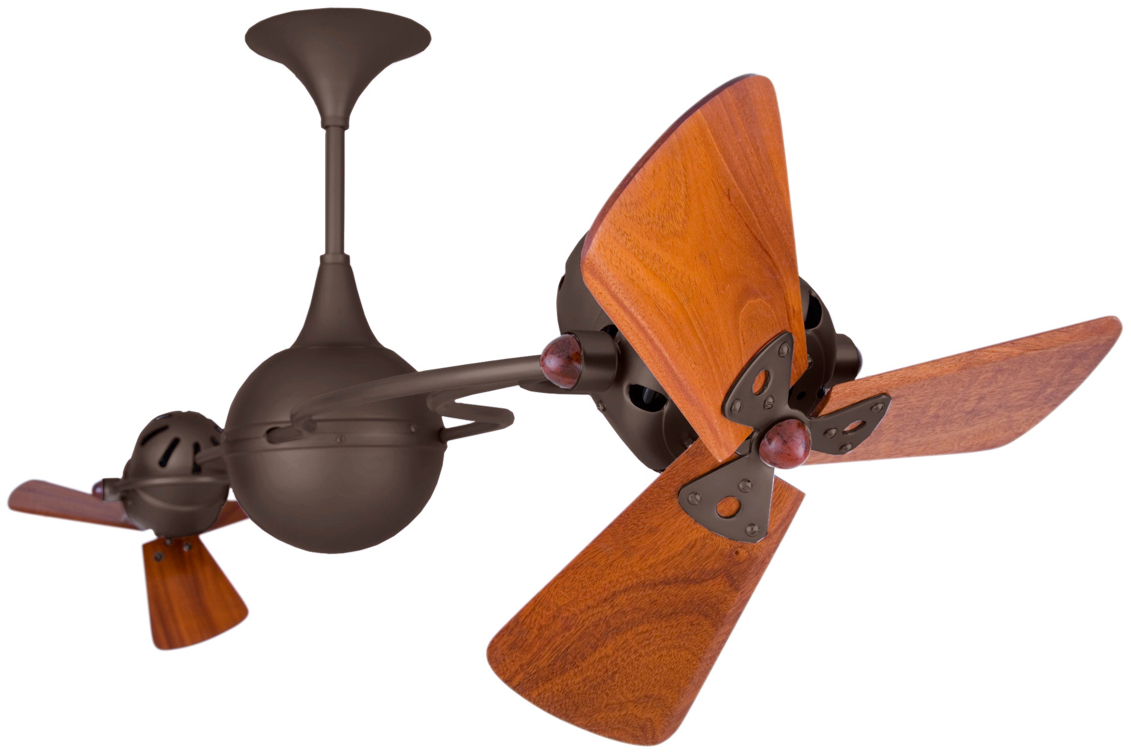 Matthews Fan Company Italo Ventania Rotational Fan Indoor Ceiling Fans Matthews Fan Company 62" Bronzette Mahogany