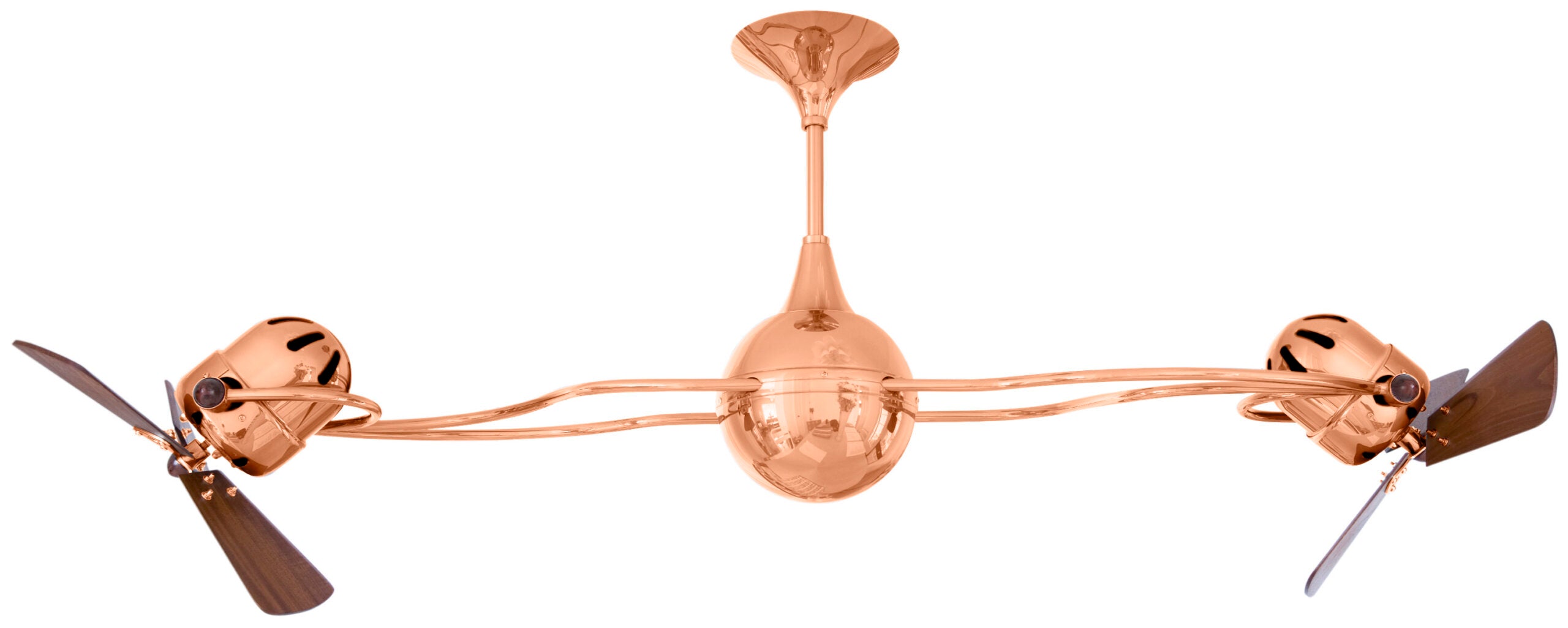 Matthews Fan Company Italo Ventania Rotational Fan Indoor Ceiling Fans Matthews Fan Company 62" Polished Copper Mahogany