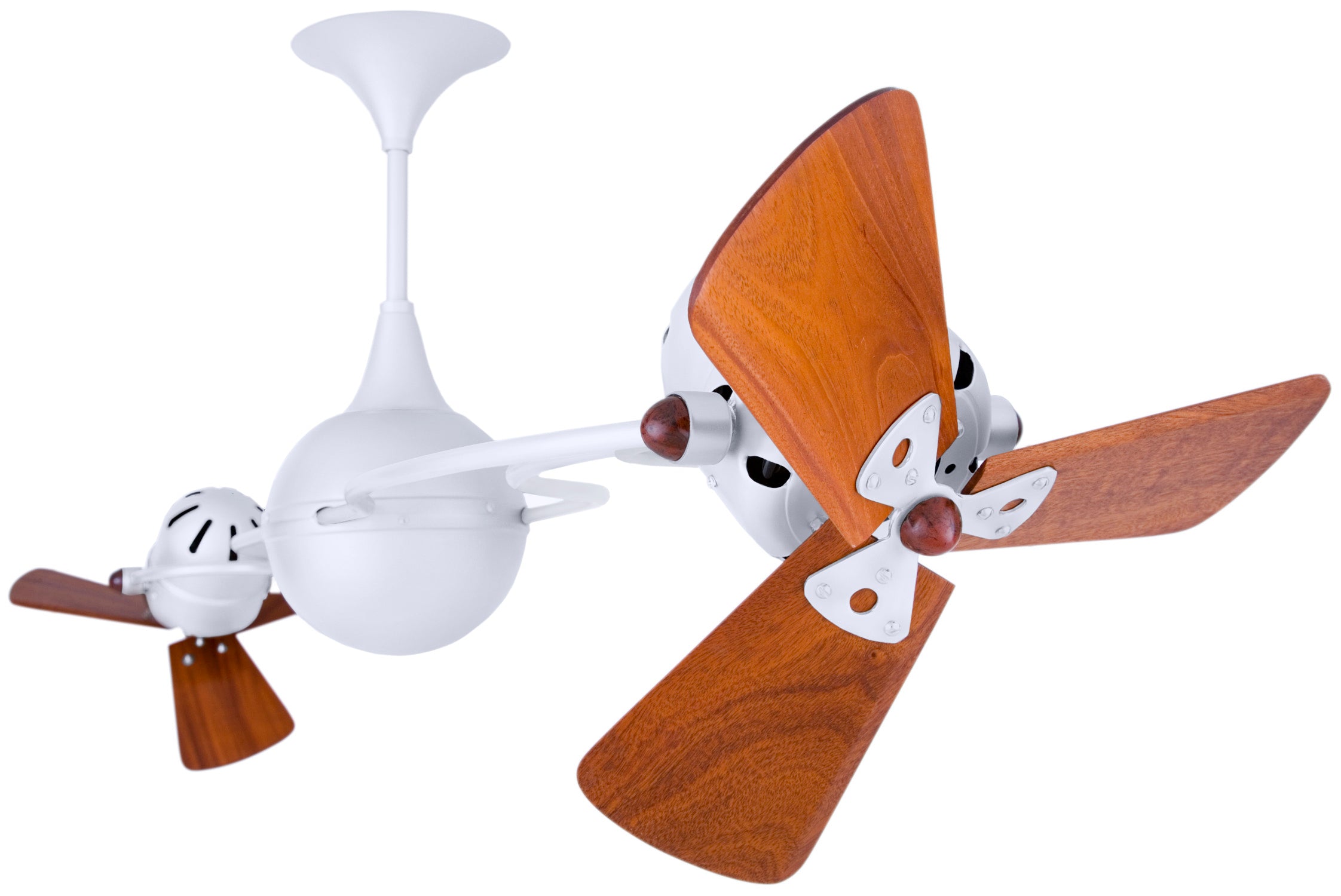 Matthews Fan Company Italo Ventania Rotational Fan Indoor Ceiling Fans Matthews Fan Company 62" Gloss White Mahogany