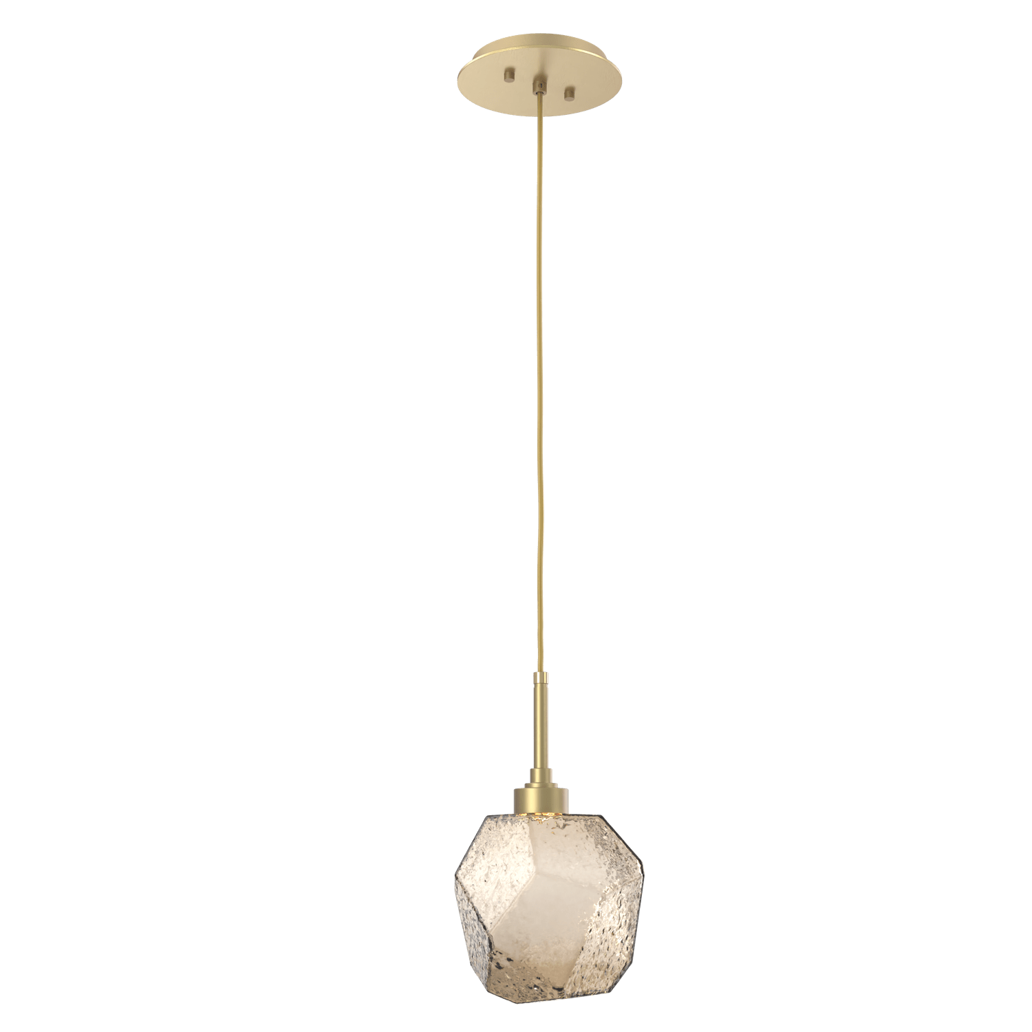 Hammerton Studio Gem Pendant - QUICK SHIP Mini-Pendants Hammerton Studio Gilded Brass Bronze Blown Glass LED – 3000K