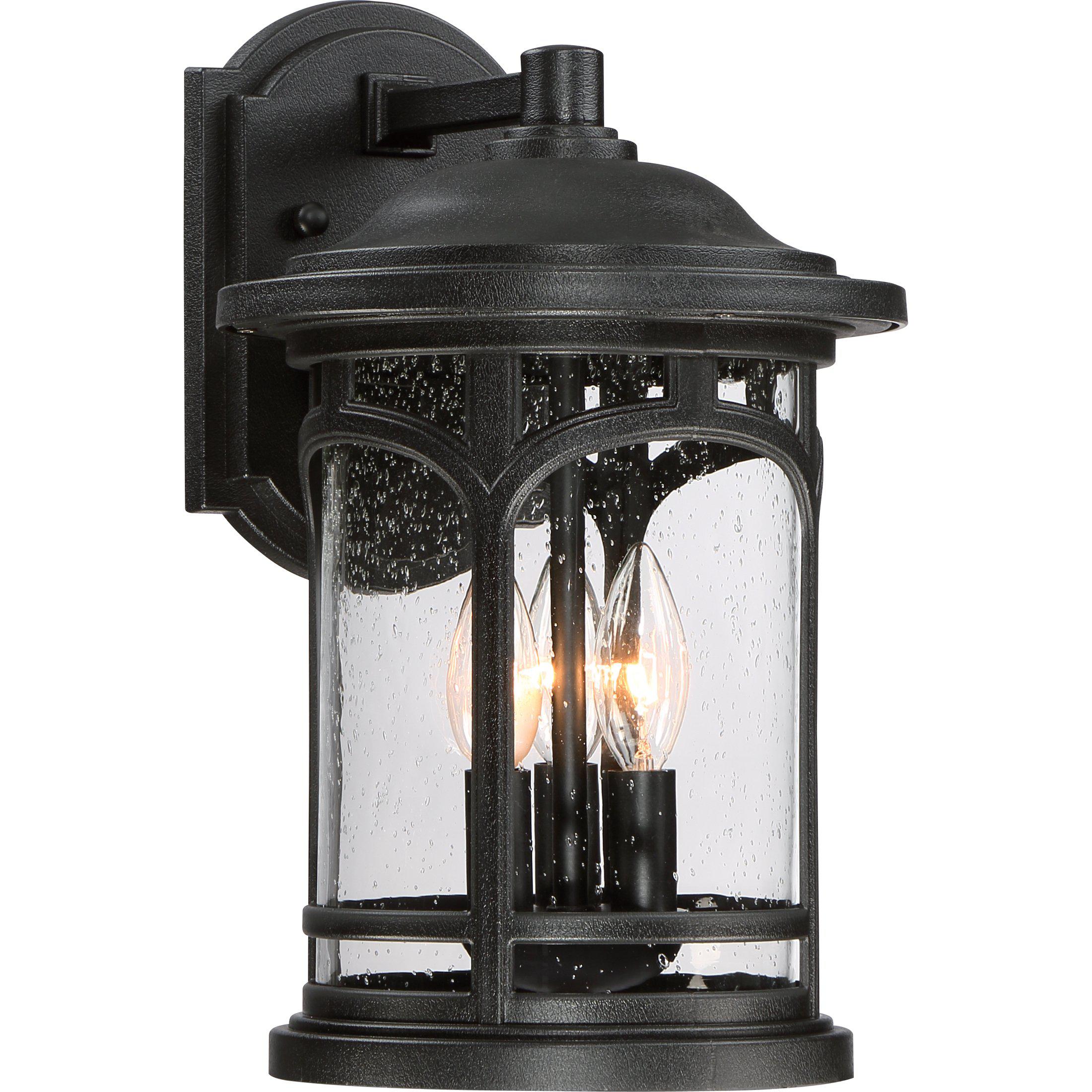 Quoizel  Marblehead Outdoor Lantern, Small 3 Light Outdoor Wall Lights Quoizel Mystic Black  