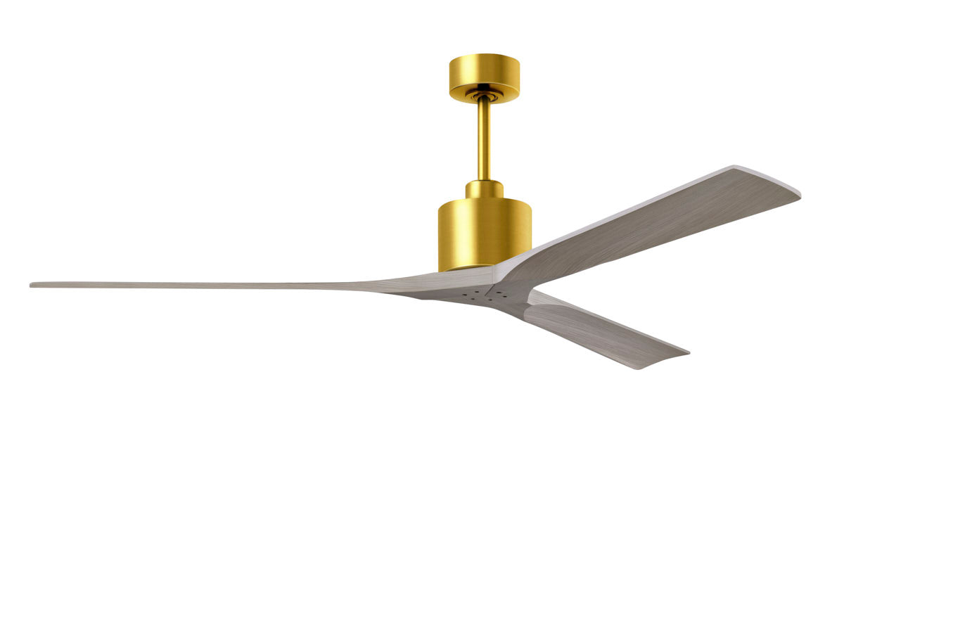 Matthews Fan Company Nan XL Ceiling Fan Indoor Ceiling Fans Matthews Fan Company Brushed Brass Grays Ash 72"