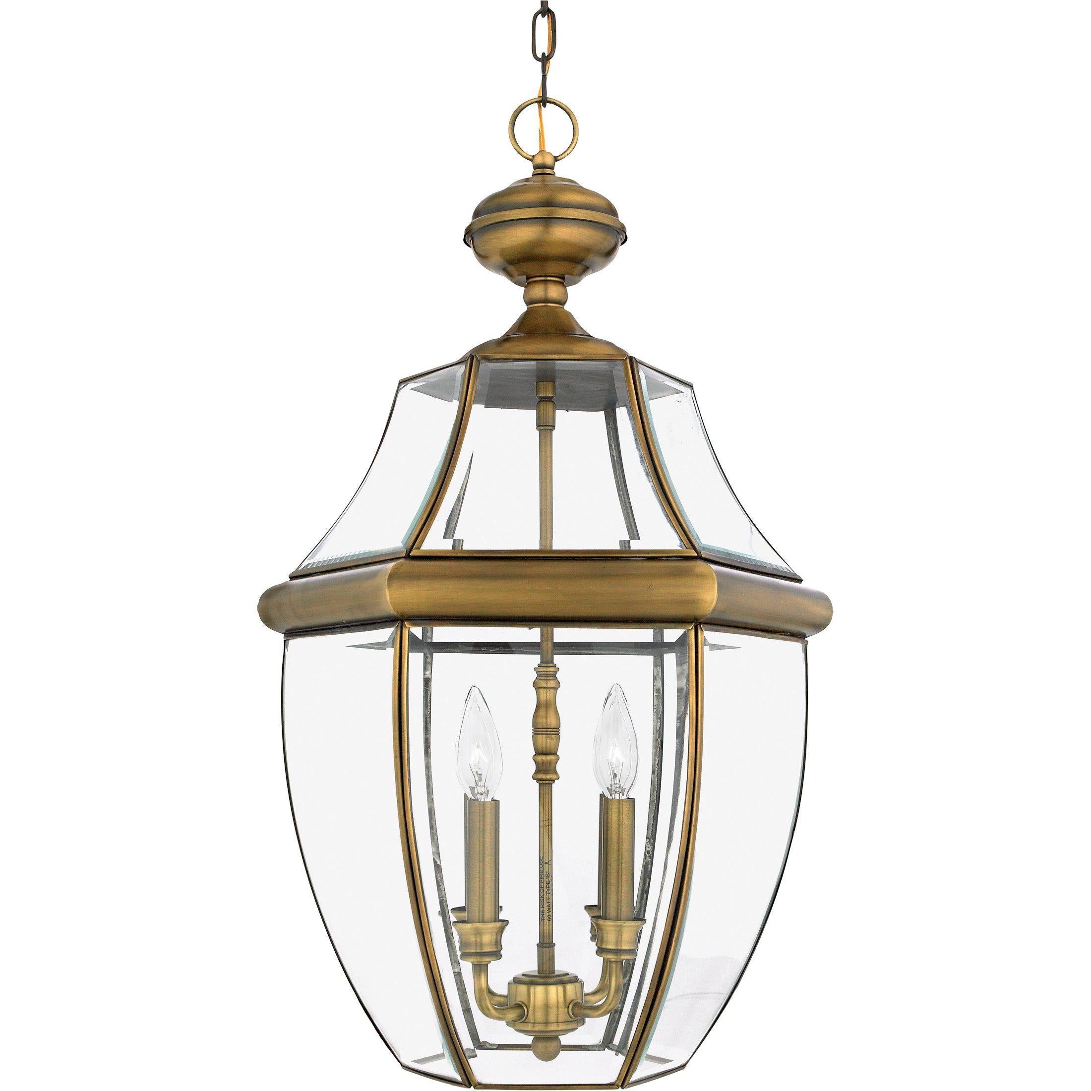 Quoizel  Newbury Outdoor Lantern, Hanging Medium Outdoor Hanging Lights Quoizel Antique Brass  