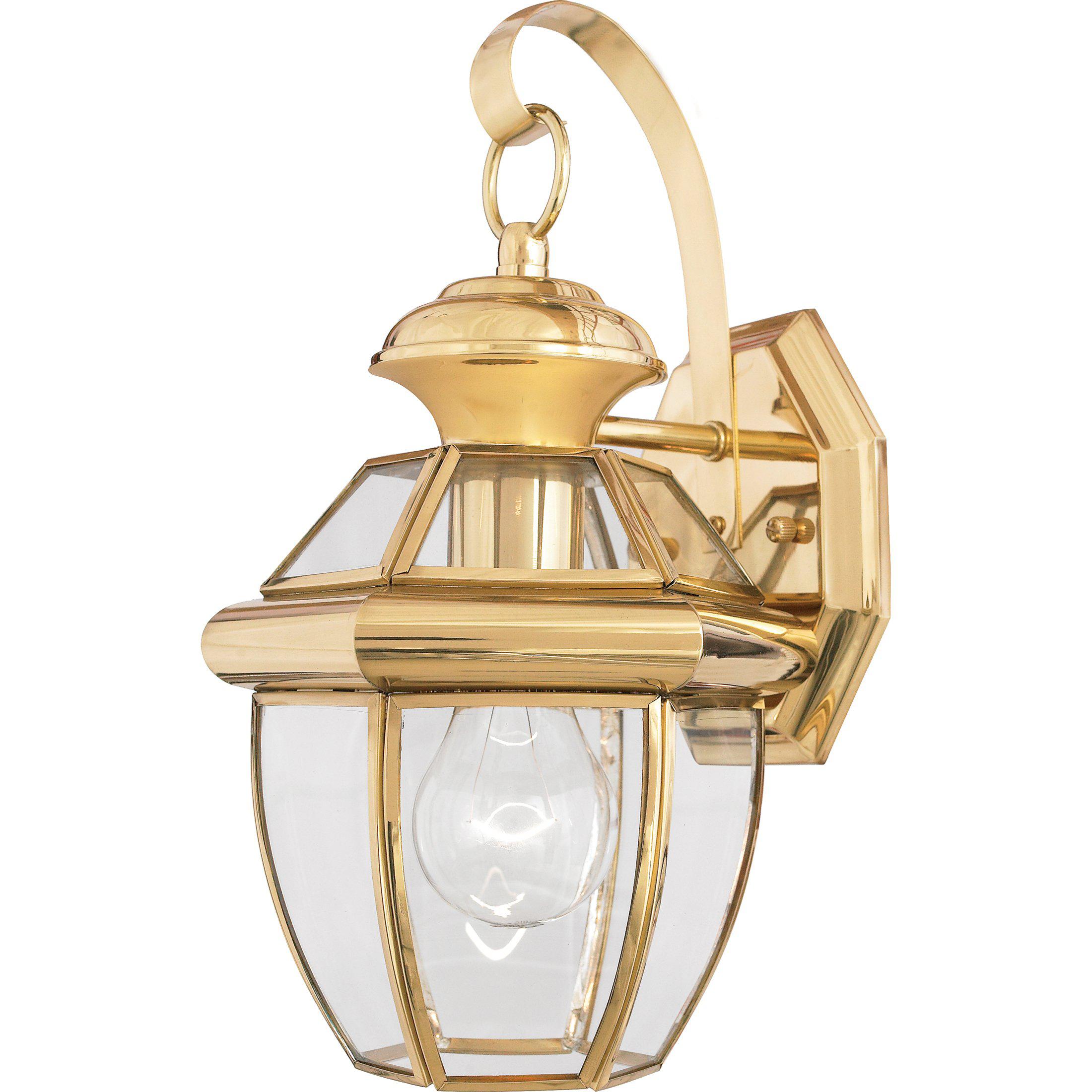 Quoizel  Newbury Outdoor Lantern, Small On-Sale Outdoor Wall Lights Quoizel Inc Polished Brass  