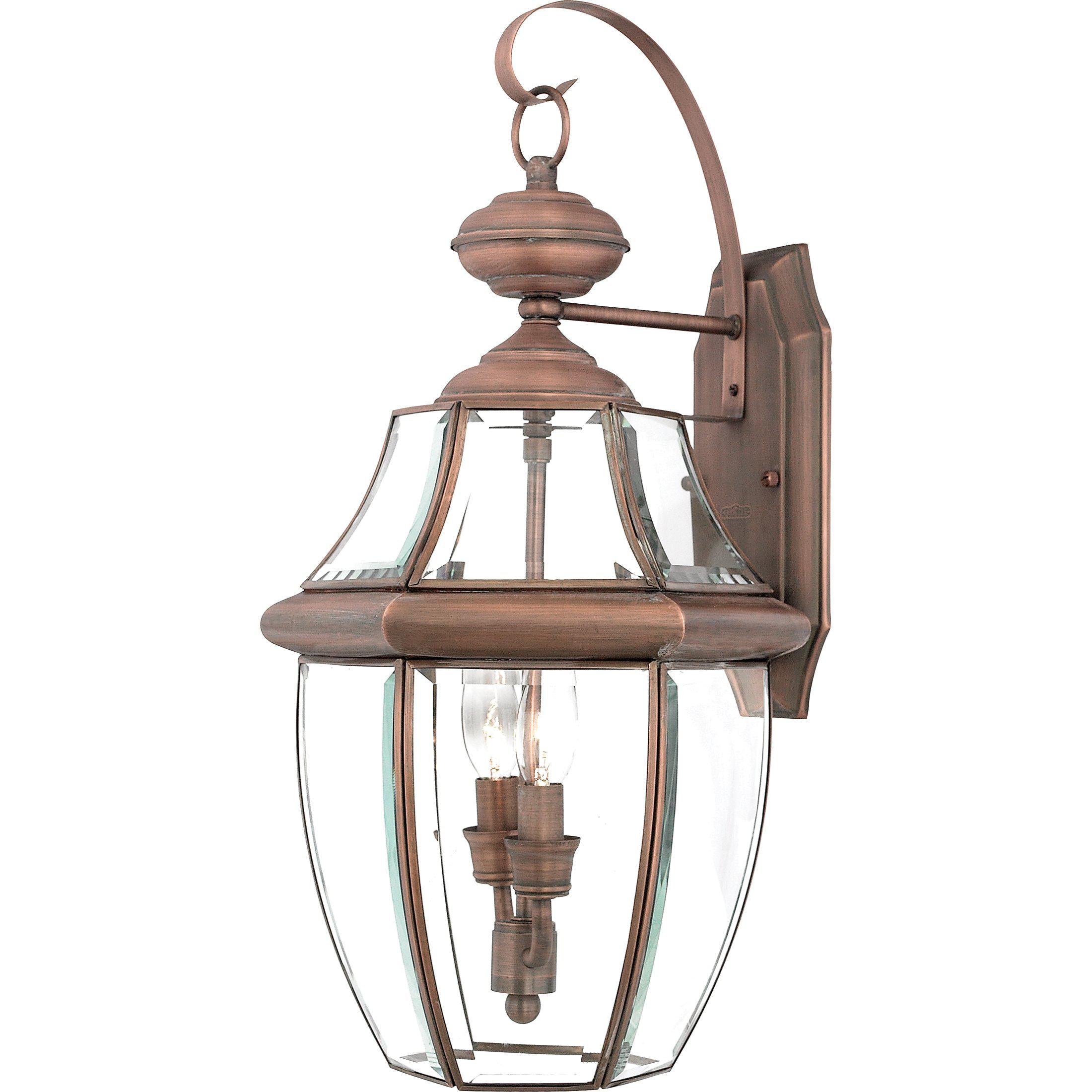 Quoizel  Newbury Outdoor Lantern, Large Outdoor Light Fixture Quoizel Aged Copper  