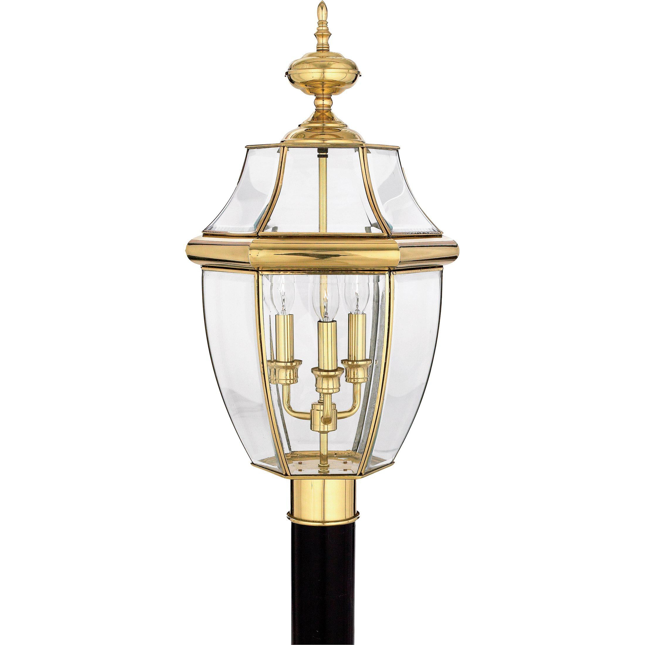 Quoizel  Newbury Outdoor Lantern, Post Medium Pier & Post Mount Lights Quoizel Polished Brass  