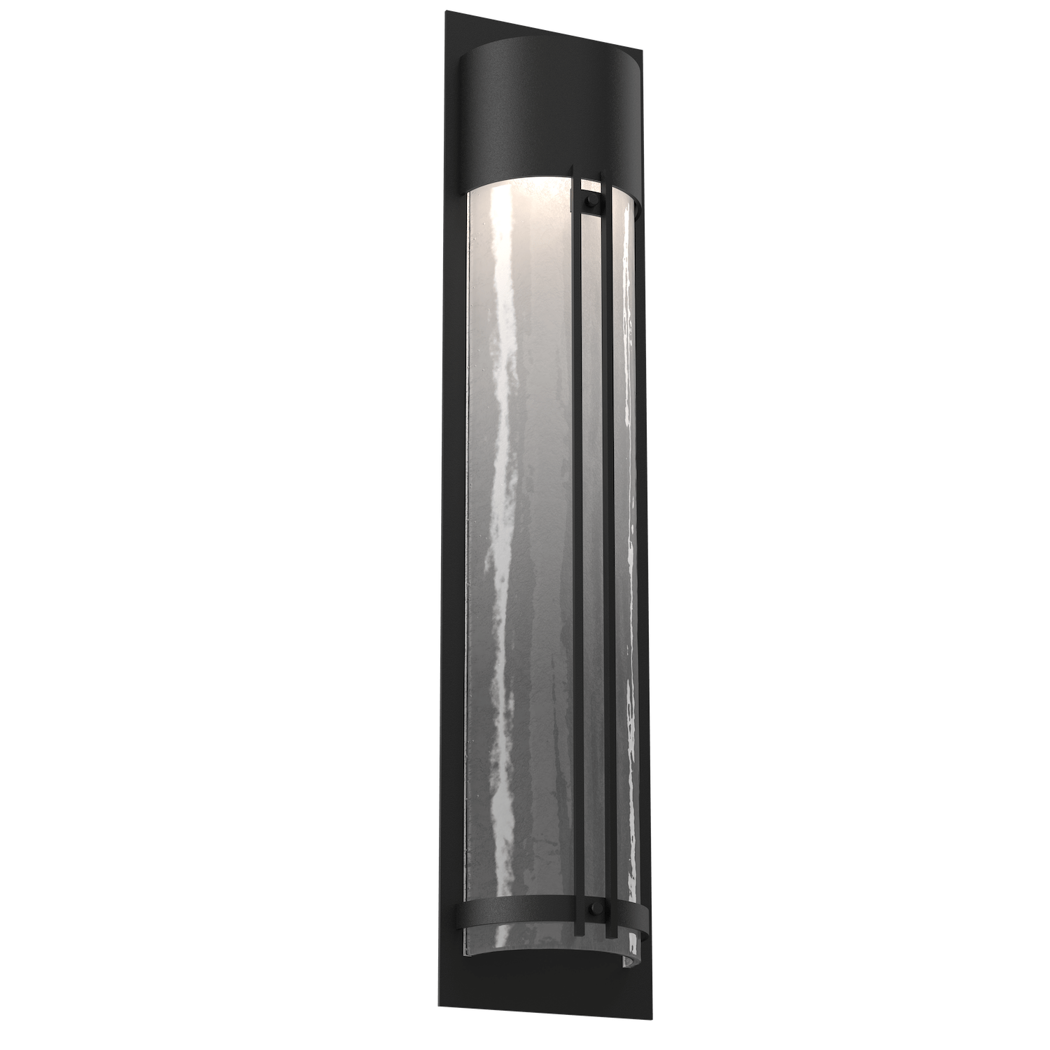 Hammerton Studio Half Round Cover Sconce Outdoor Wall Lights Hammerton Studio 31 Textured Black (Outdoor) Frosted Granite