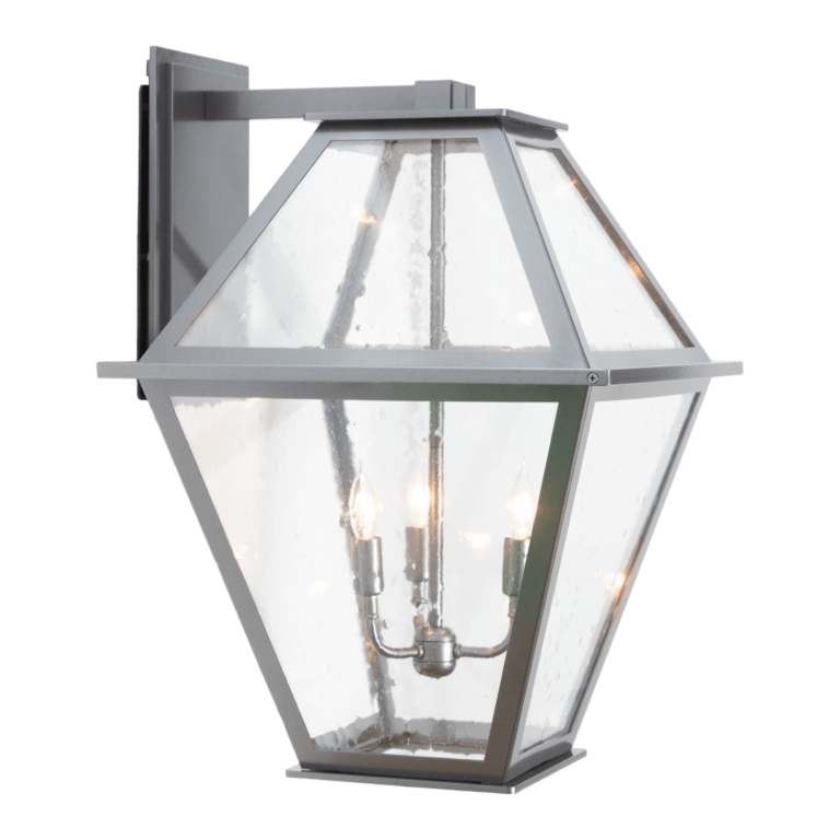 Hammerton Terrace Candleabra Lantern Outdoor Wall Lights Hammerton Studio Argento Grey Clear Seeded Glass N/A