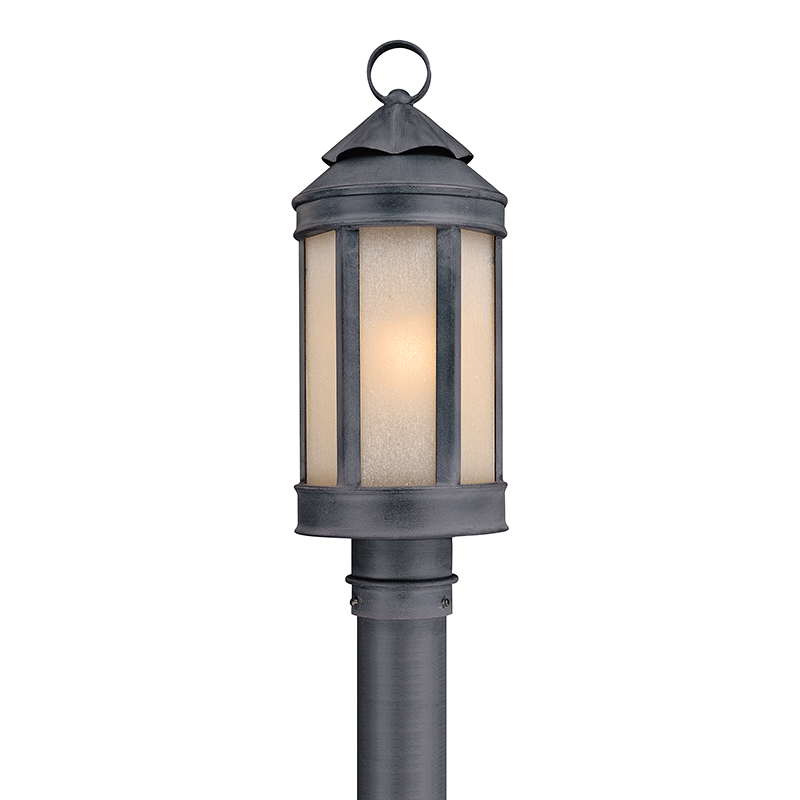 Troy Lighting ANDERSONS FORGE 1LT POST LANTERN MEDIUM P1464 Pier & Post Mount Lights Troy Lighting ANTIQUE IRON  