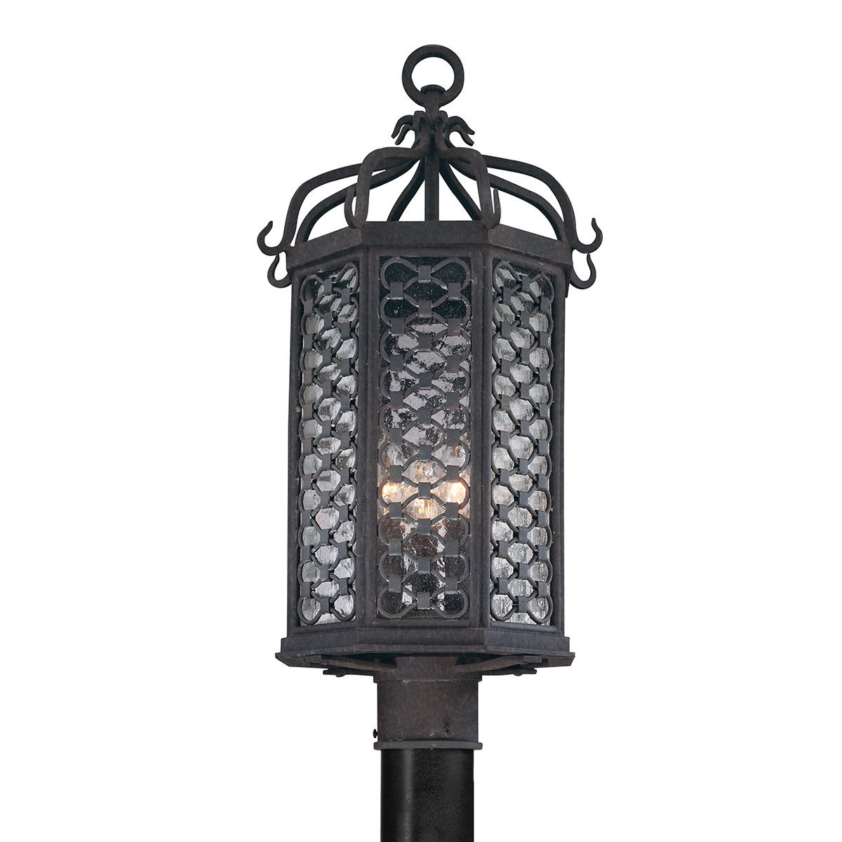 Troy Lighting LOS OLIVOS 3LT POST LANTERN MEDIUM P2375I Outdoor l Post/Pier Mounts Troy Lighting OLD IRON  