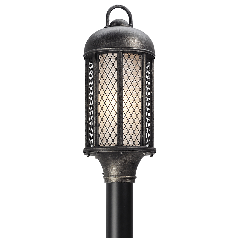 Troy Lighting SIGNAL HILL 1LT POST MEDIUM P4485 Outdoor l Post/Pier Mounts Troy Lighting AGED SILVER  