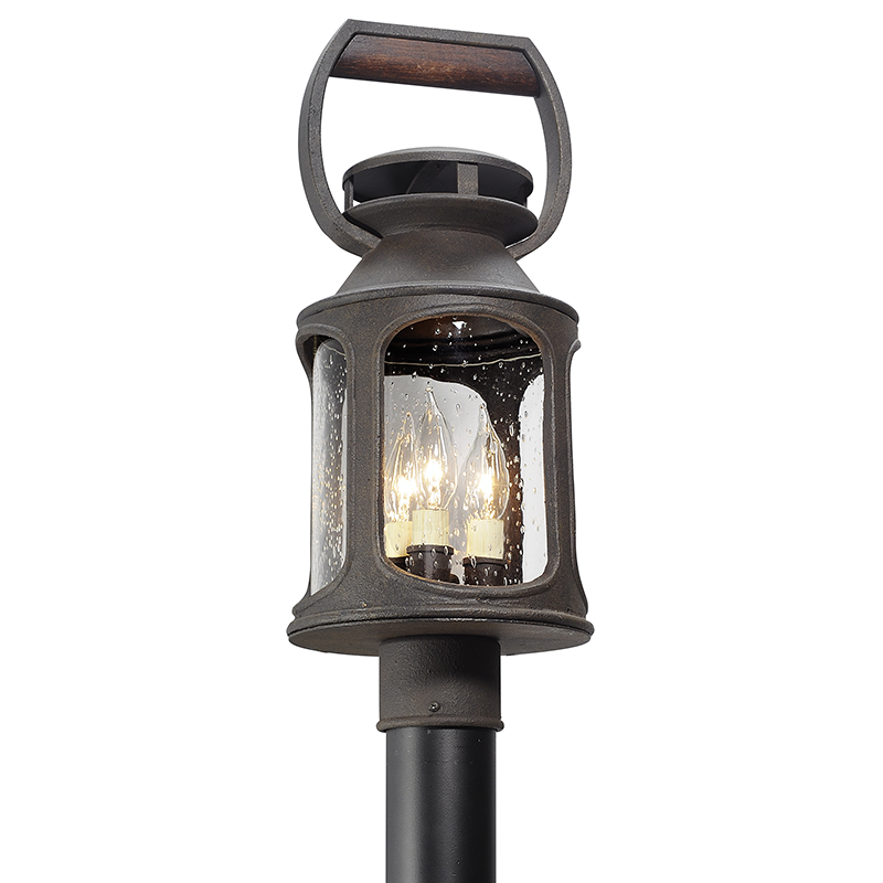 Troy Lighting OLD TRAIL 3LT POST MEDIUM P4515 Outdoor l Post/Pier Mounts Troy Lighting CENTENNIAL RUST  