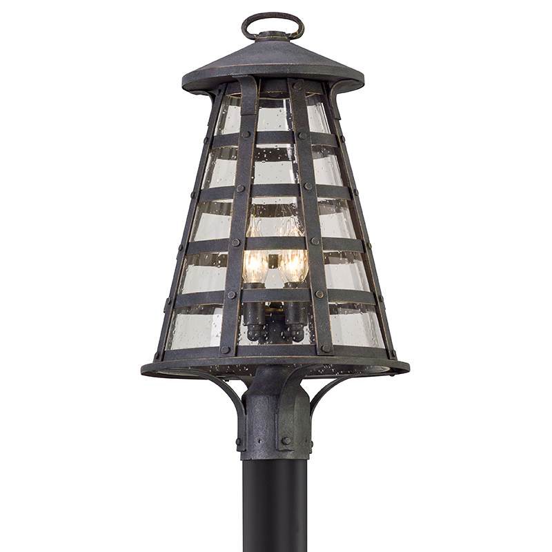 Troy Lighting BENJAMIN 4LT POST LANTERN LARGE P5165 Outdoor l Post/Pier Mounts Troy Lighting VINTAGE IRON  