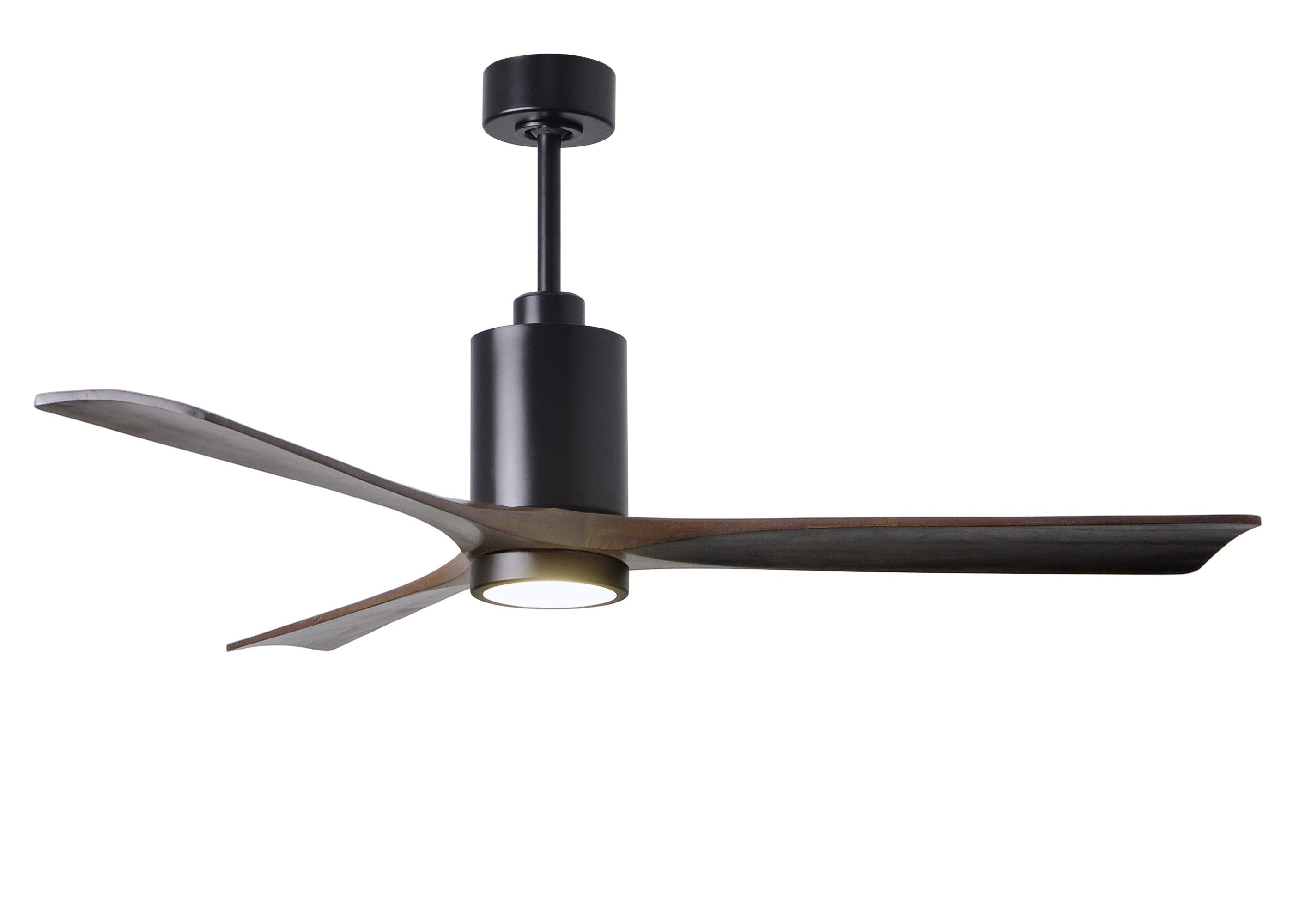 Matthews Fan Company Patricia-3 Three Blade with Light Kit PA3 Indoor Ceiling Fans Matthews Fan Company Matte Black Matte White 52"