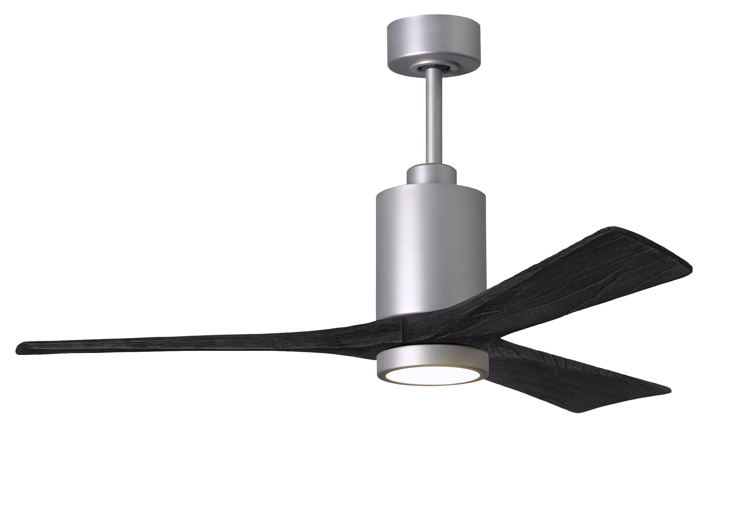 Matthews Fan Company Patricia-3 Three Blade with Light Kit PA3 Indoor Ceiling Fans Matthews Fan Company Matte Black Walnut Tone 42"