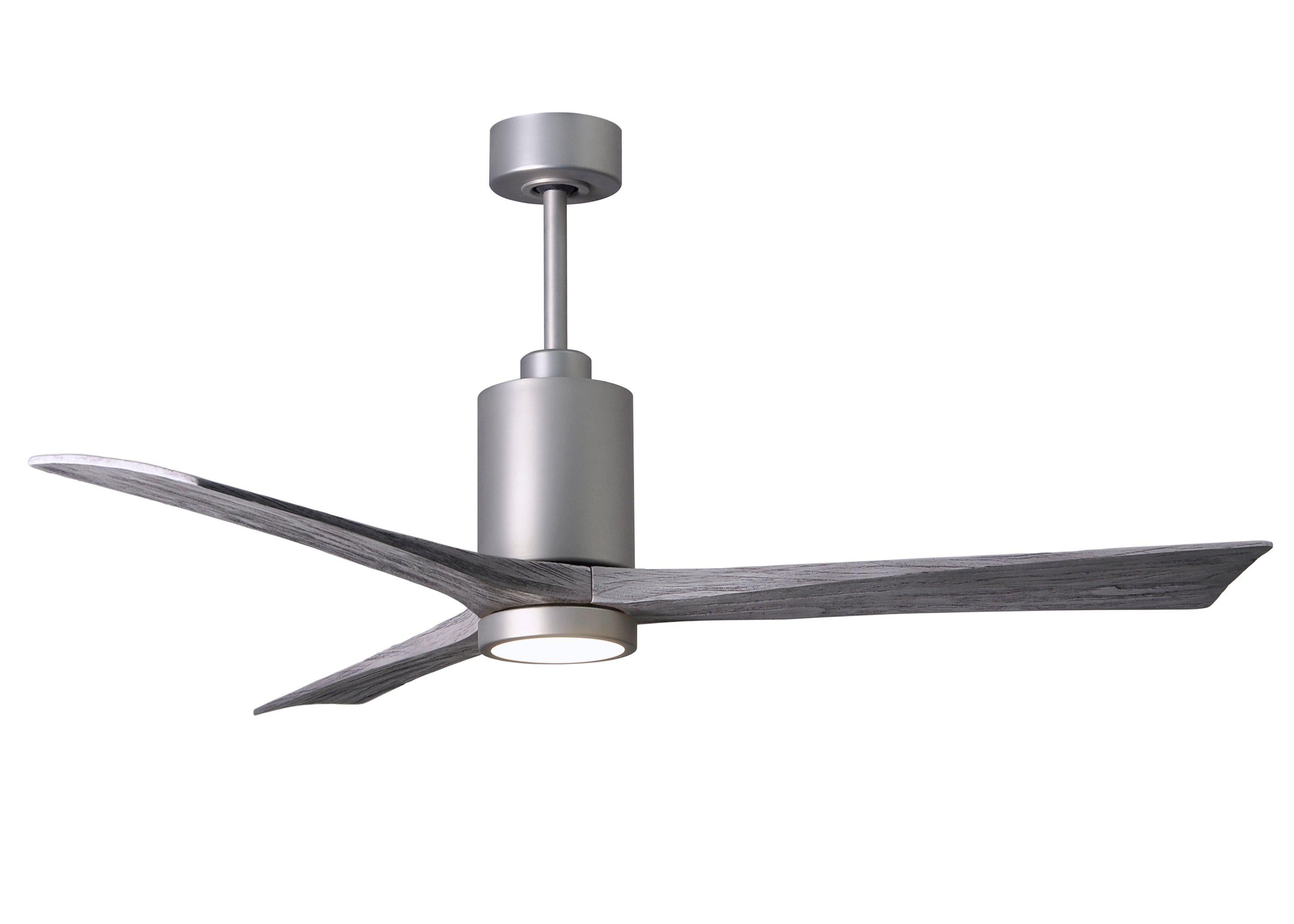 Matthews Fan Company Patricia-3 Three Blade with Light Kit PA3 Indoor Ceiling Fans Matthews Fan Company Brushed Nickel Matte Black 52"