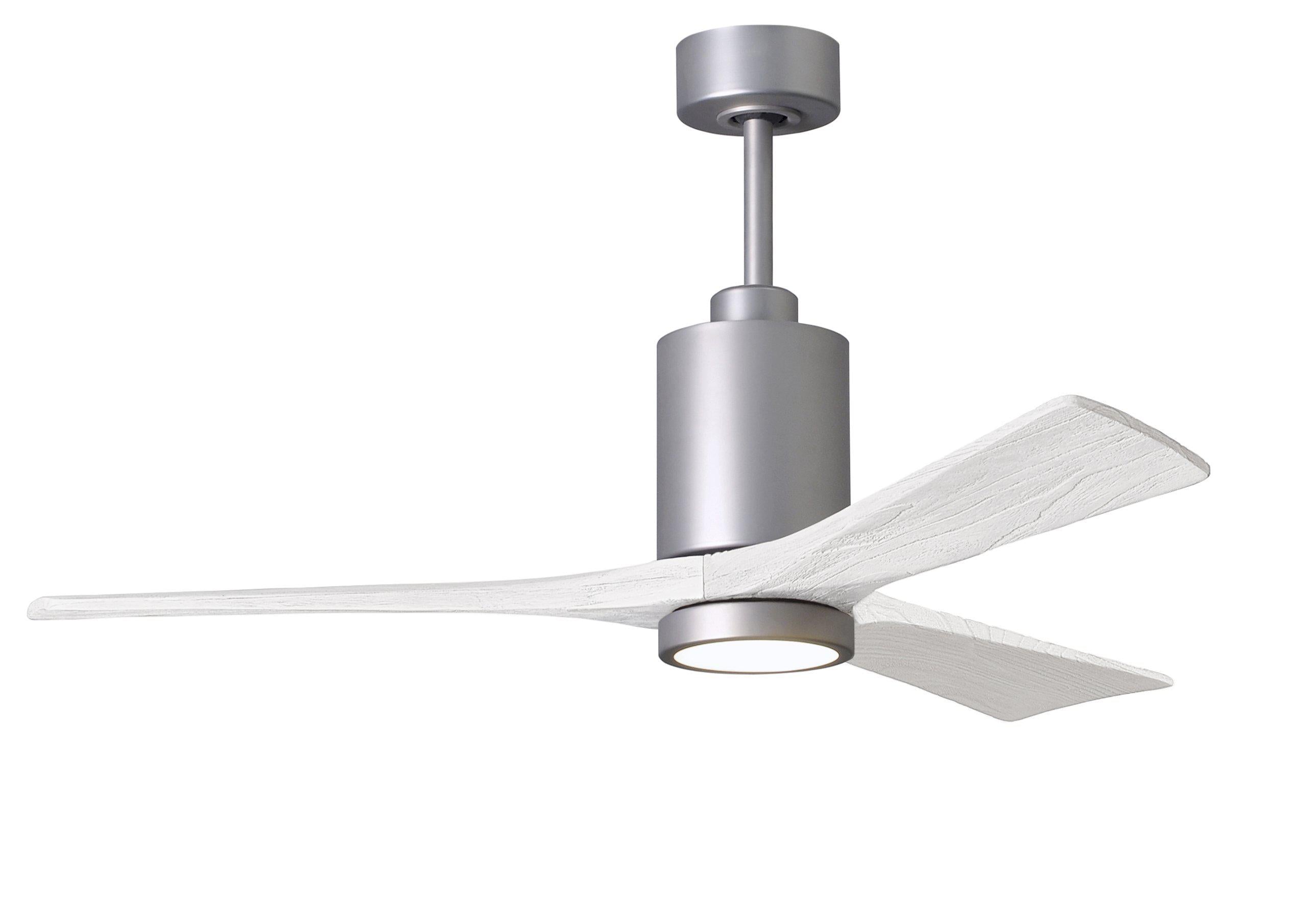 Matthews Fan Company Patricia-3 Three Blade with Light Kit PA3 Indoor Ceiling Fans Matthews Fan Company Brushed Nickel Barnwood Tone 42"