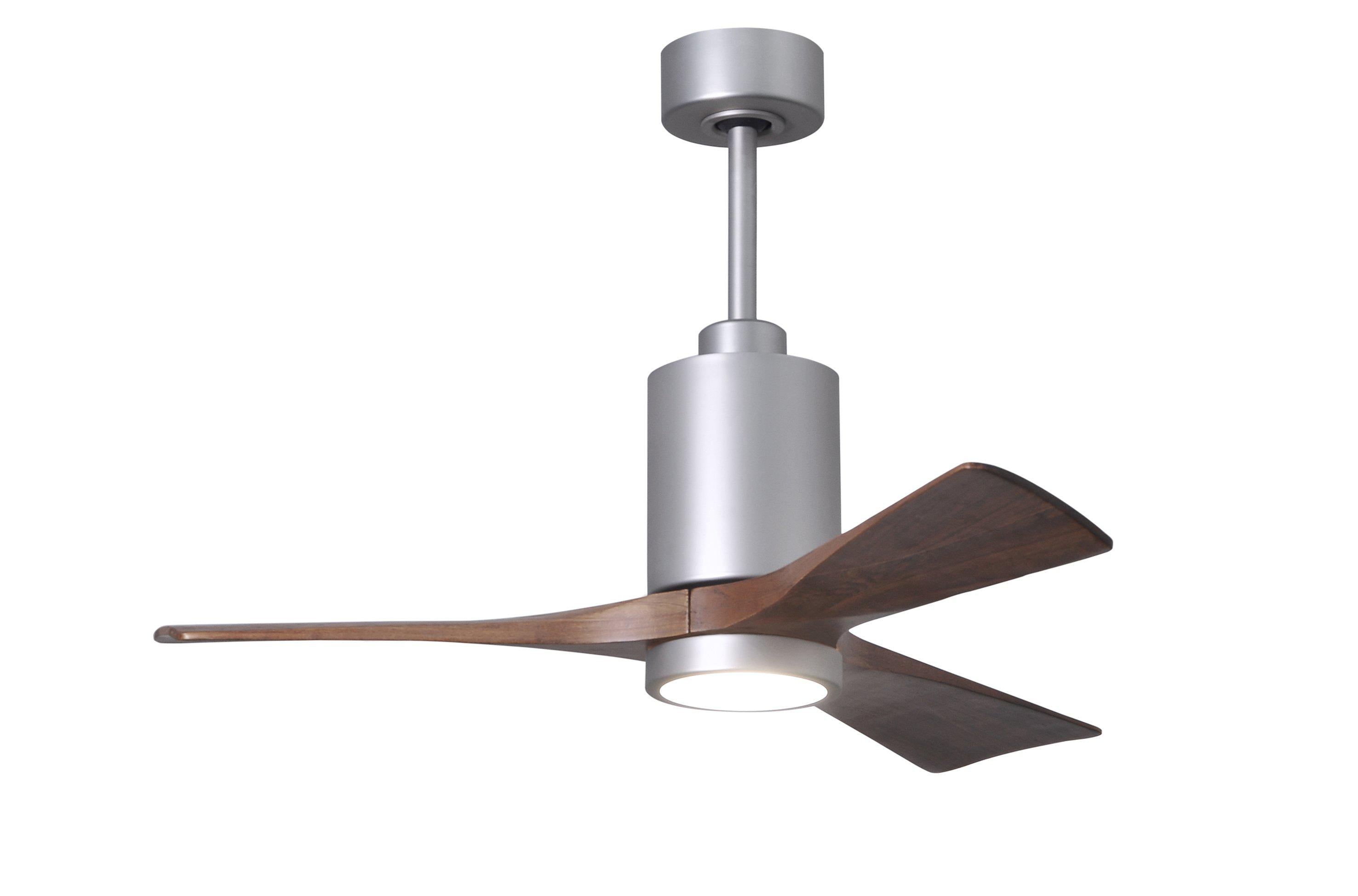 Matthews Fan Company Patricia-3 Three Blade with Light Kit PA3 Indoor Ceiling Fans Matthews Fan Company Brushed Nickel Barnwood Tone 60"