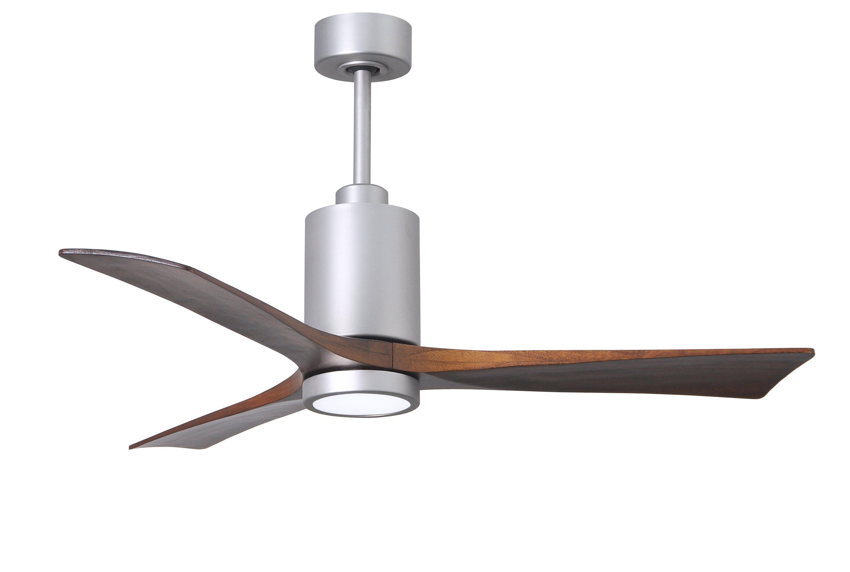 Matthews Fan Company Patricia-3 Three Blade with Light Kit PA3 Indoor Ceiling Fans Matthews Fan Company Brushed Nickel Matte White 42"