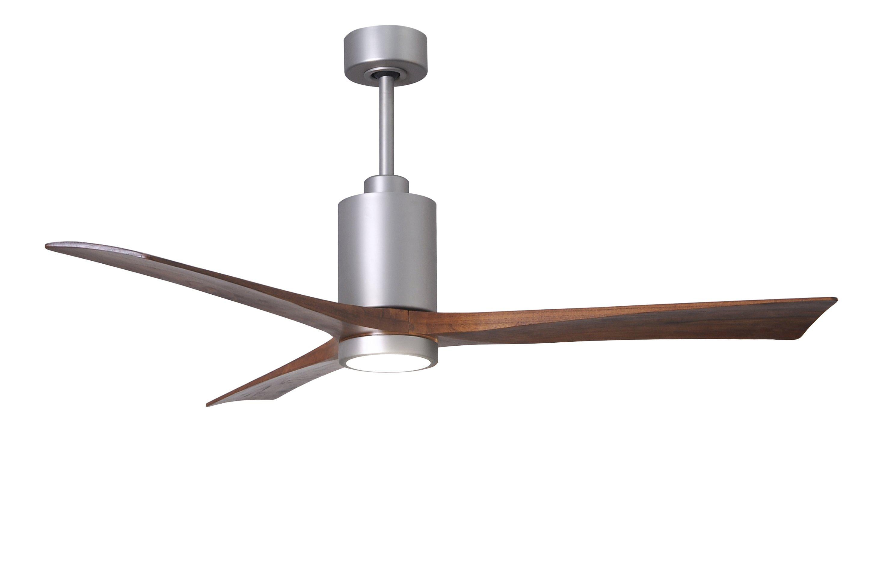 Matthews Fan Company Patricia-3 Three Blade with Light Kit PA3 Indoor Ceiling Fans Matthews Fan Company Brushed Nickel Matte White 52"