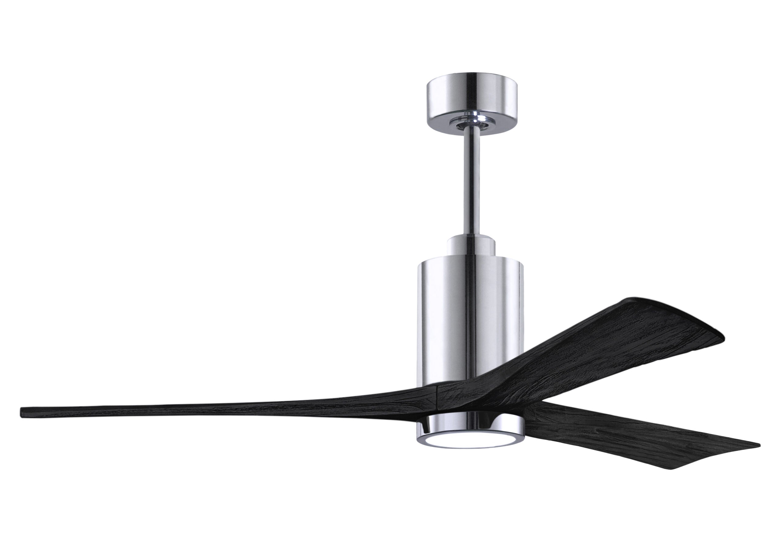 Matthews Fan Company Patricia-3 Ceiling Fan Indoor Ceiling Fans Matthews Fan Company 60" Polished Chrome Matte Black