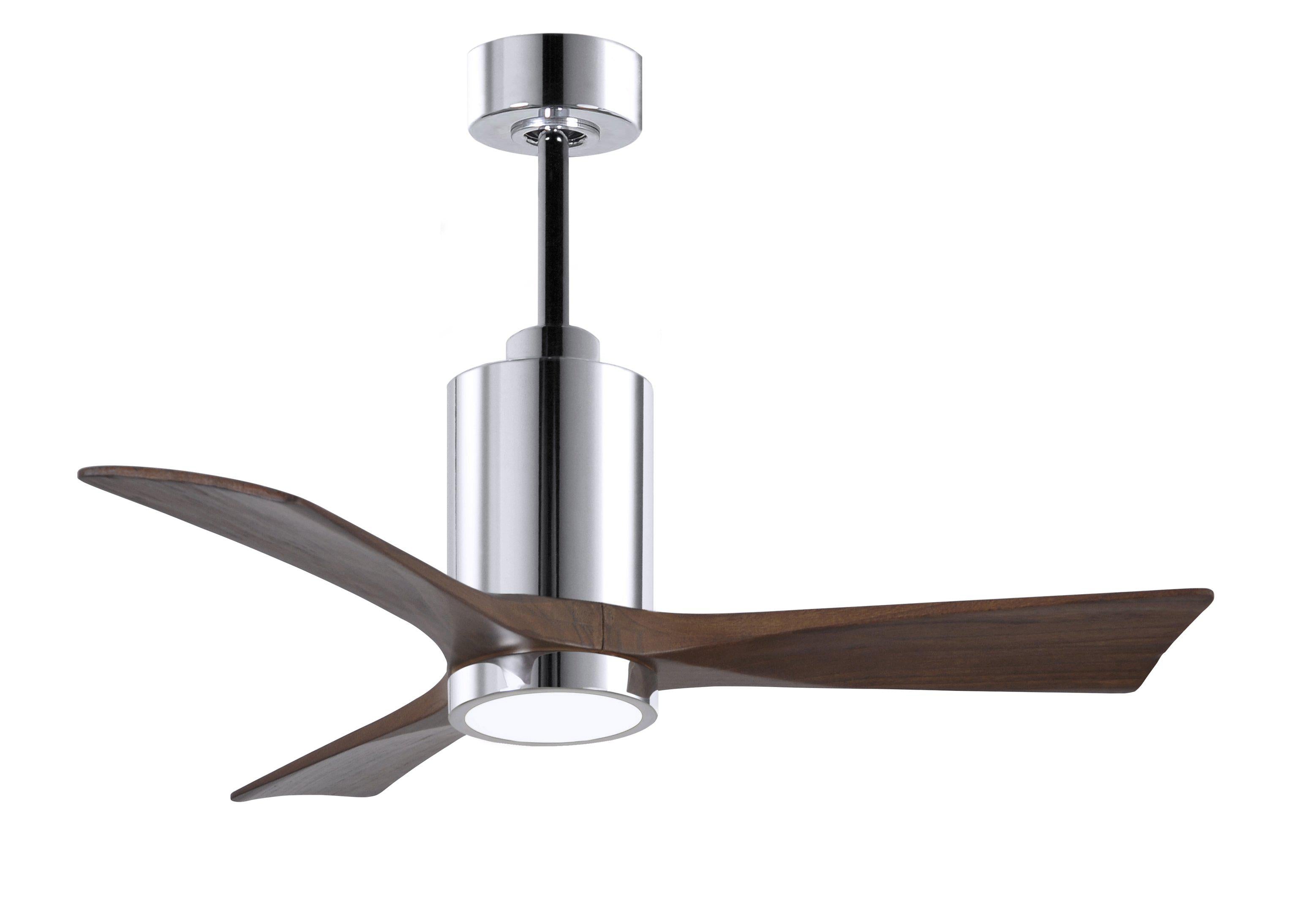 Matthews Fan Company Patricia-3 Three Blade with Light Kit PA3 Indoor Ceiling Fans Matthews Fan Company Polished Chrome Barnwood Tone 60"