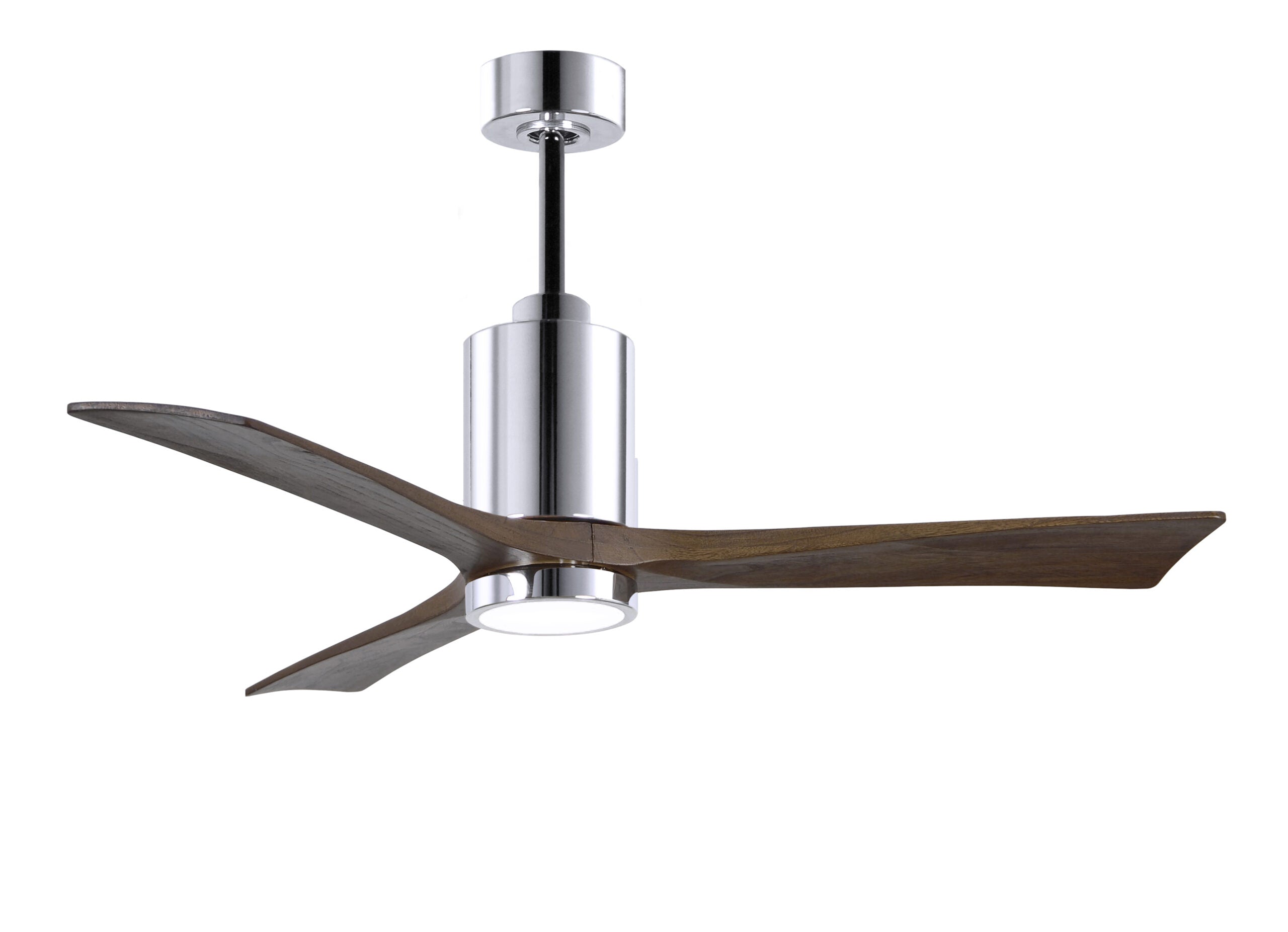 Matthews Fan Company Patricia-3 Ceiling Fan Indoor Ceiling Fans Matthews Fan Company 52" Polished Chrome Walnut Tone