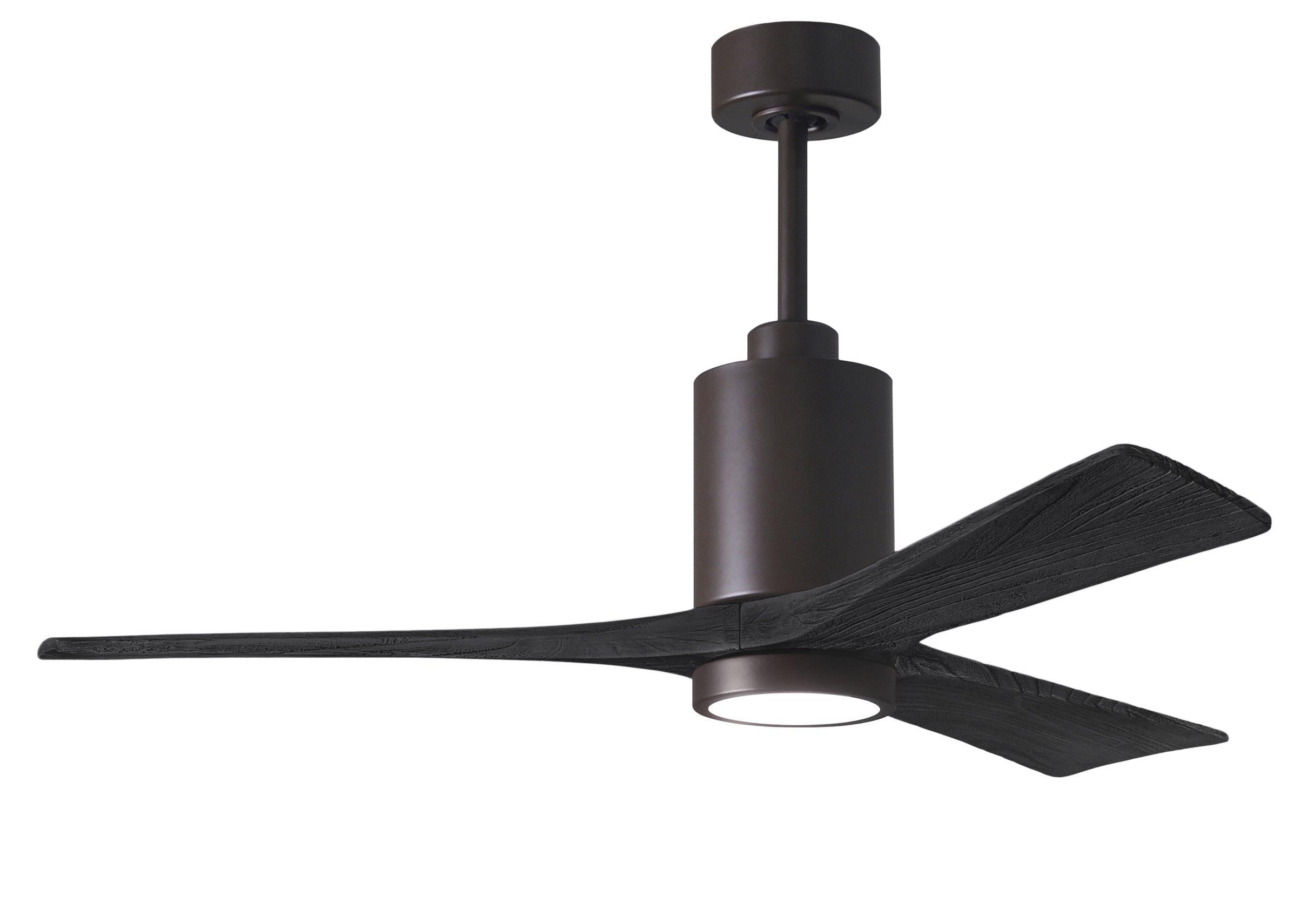 Matthews Fan Company Patricia-3 Three Blade with Light Kit PA3 Indoor Ceiling Fans Matthews Fan Company Polished Chrome Walnut Tone 42"