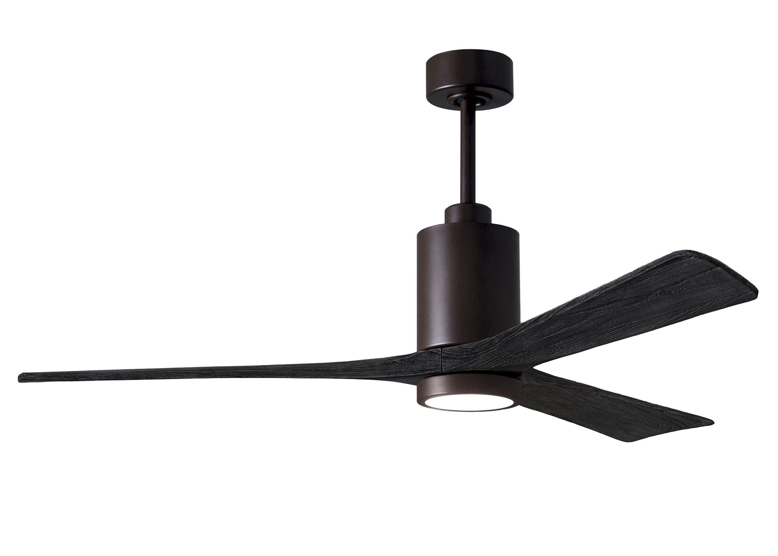 Matthews Fan Company Patricia-3 Three Blade with Light Kit PA3 Indoor Ceiling Fans Matthews Fan Company Polished Chrome Walnut Tone 52"